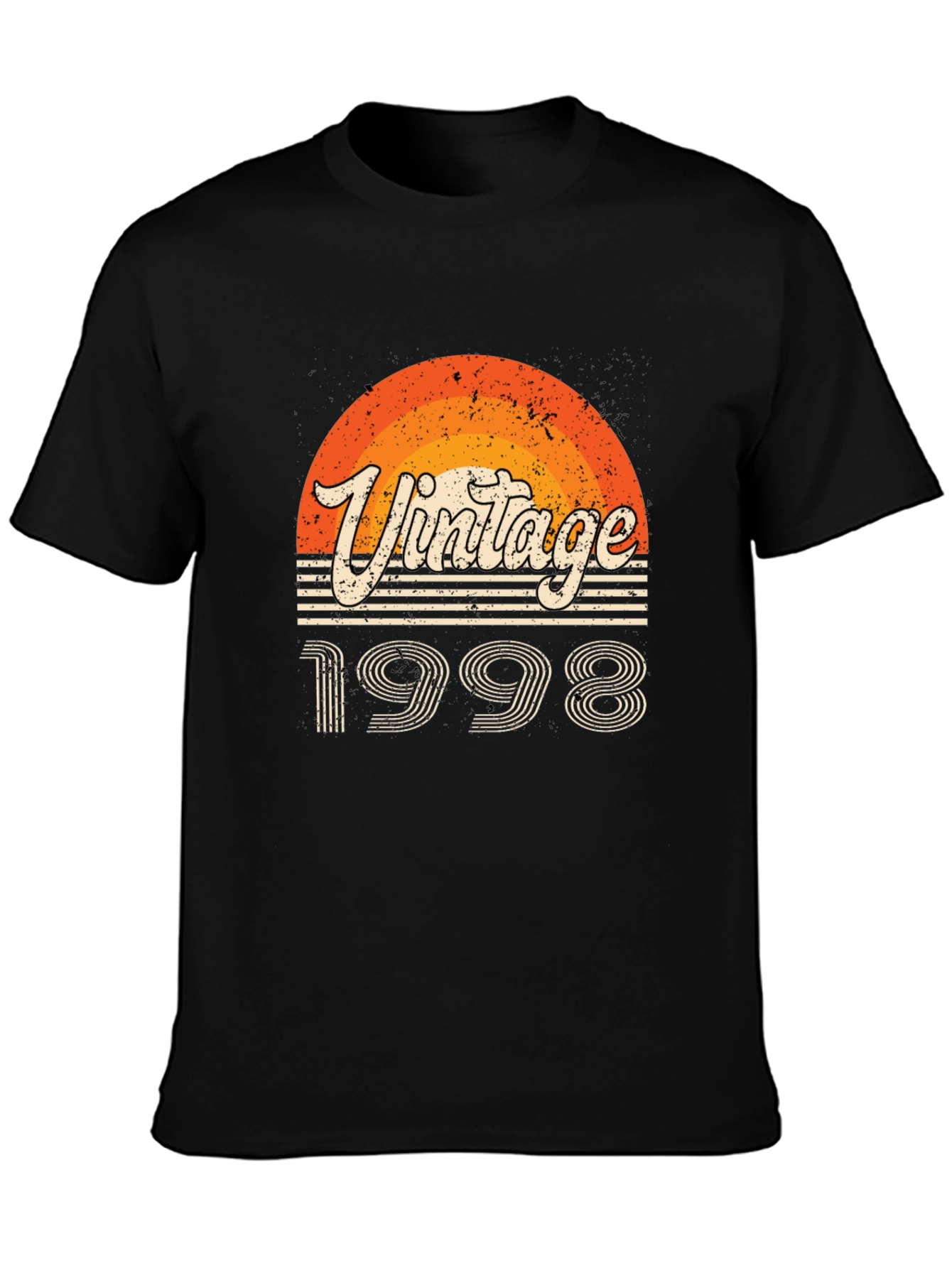 Black Vintage 1998 Graphic Tee - Retro Style view 3