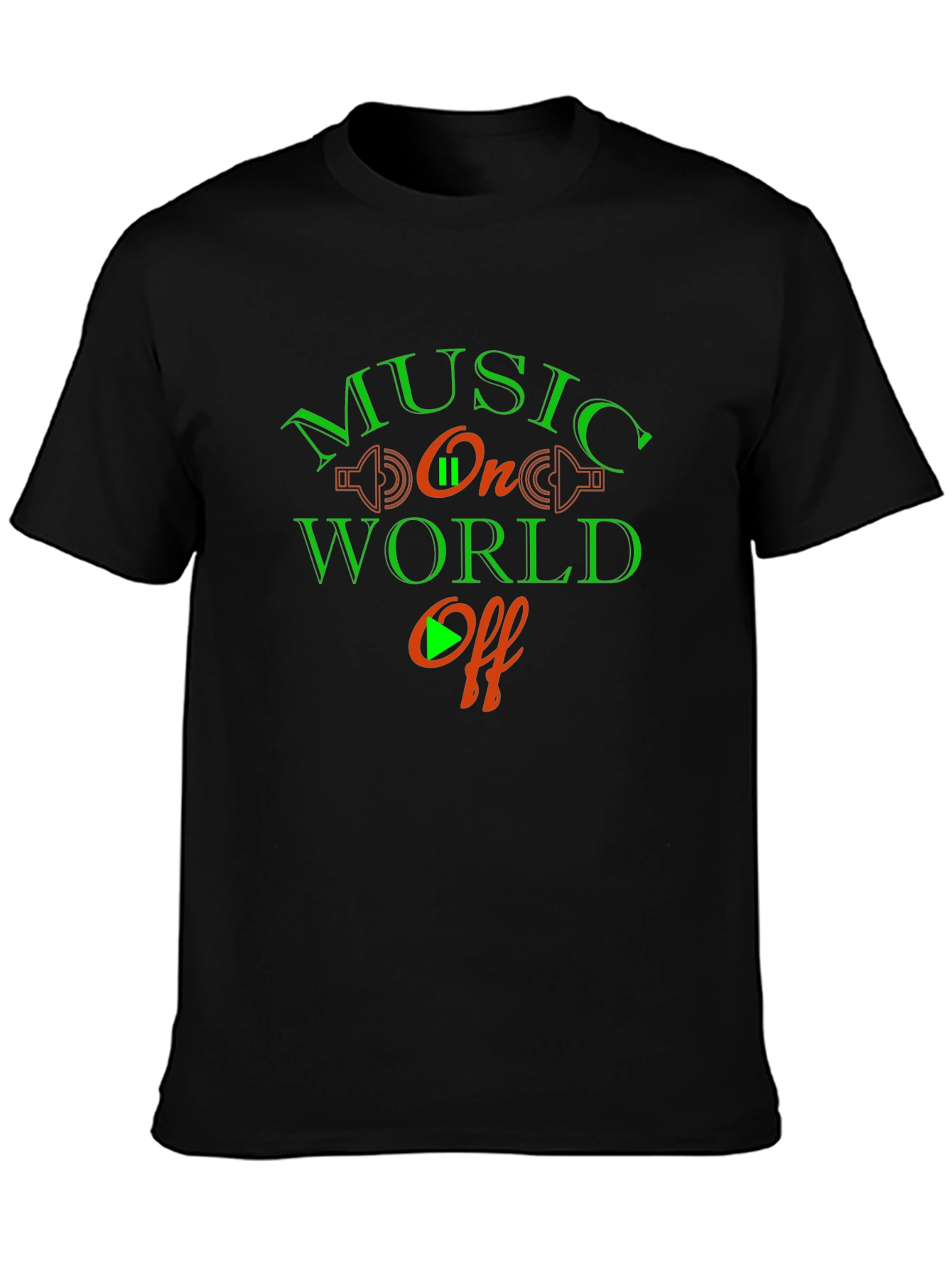 Black Music On World Off Graphic Tee view 3