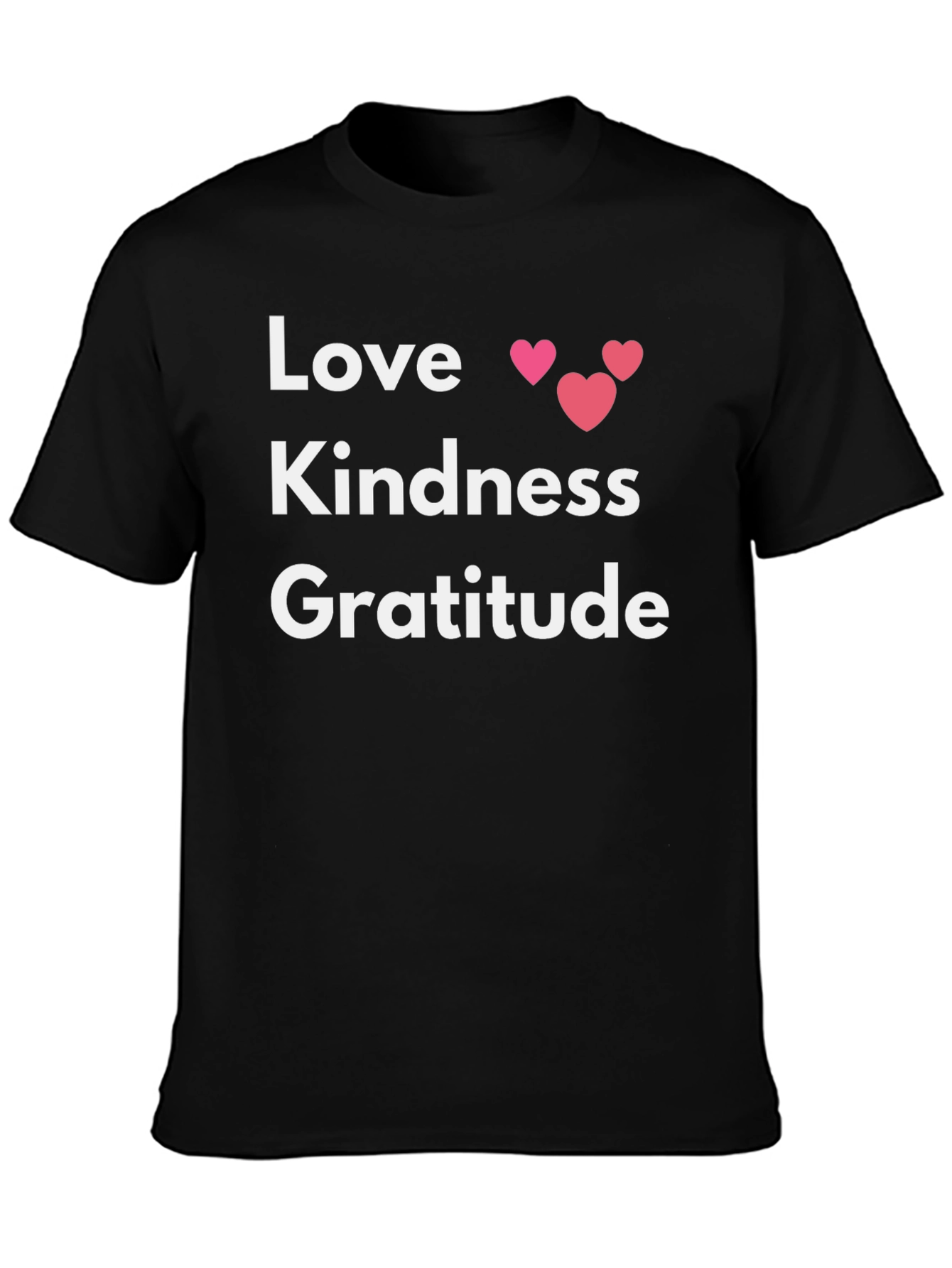 Black Love Kindness Gratitude Graphic Tee - Black view 3