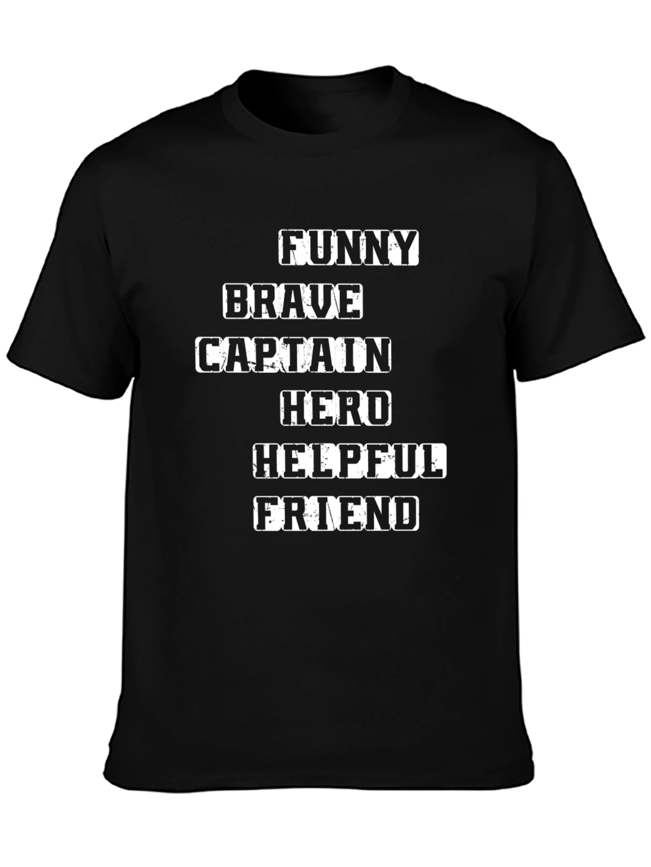 Black Funny Brave Captain Hero T-Shirt view 3