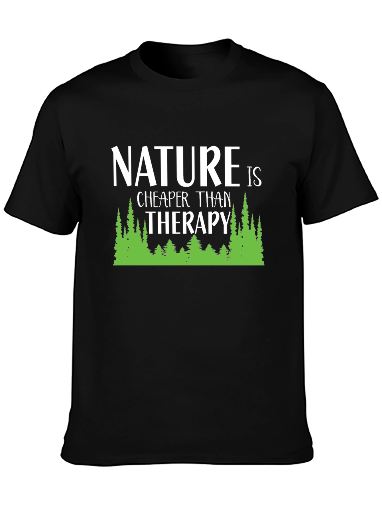 Black Nature is Cheaper Than Therapy Graphic Tee view 3