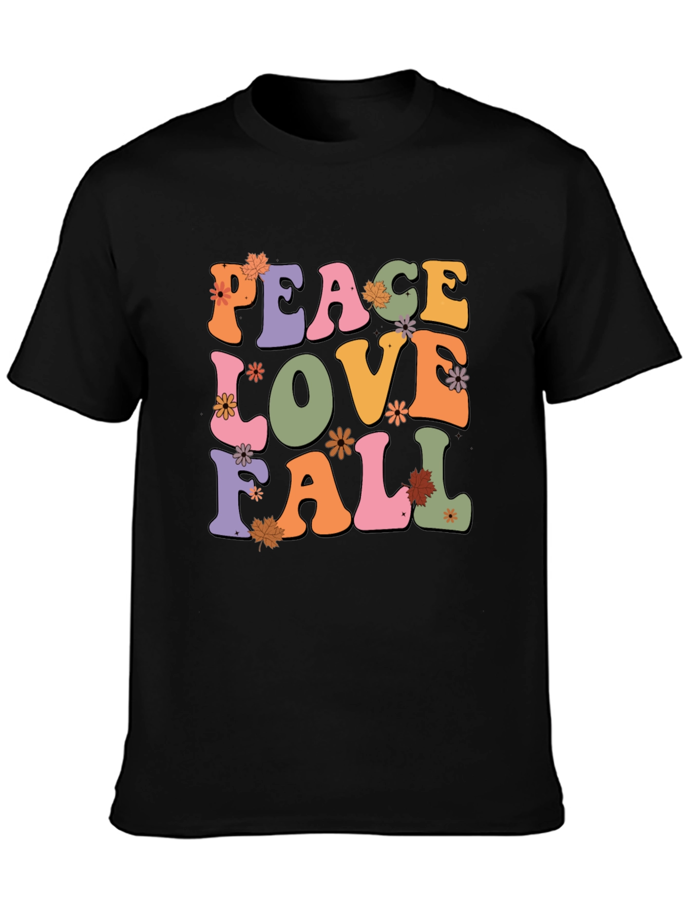 Black Peace Love Fall Graphic Tee view 3