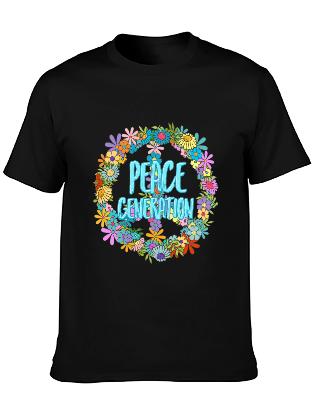 Black Peace Generation Floral T-Shirt view 3