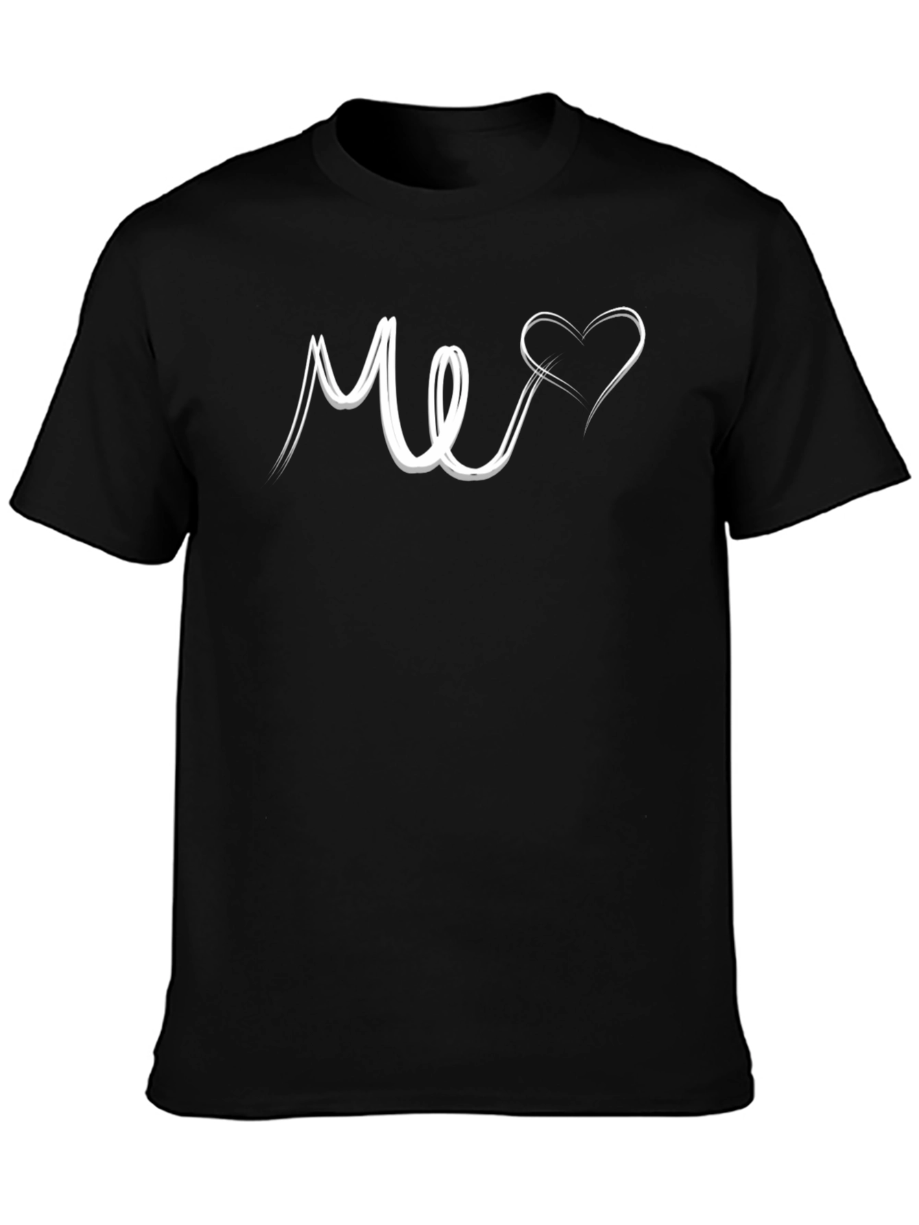 Black Me Heart Graphic Tee - Black Unisex T-Shirt view 3