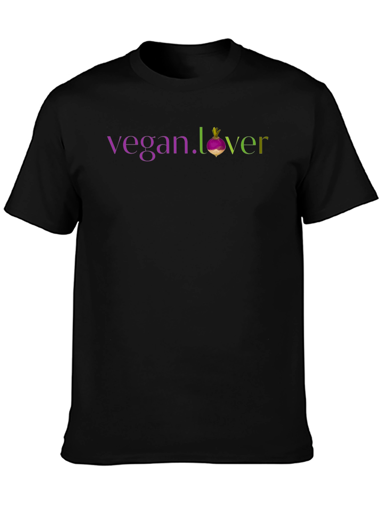 Black Vegan Lover T-Shirt - Unique Turnip Design view 3