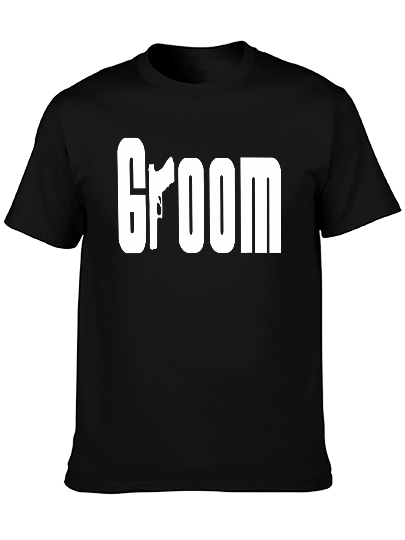 Black Groom Graphic Tee - Gun Silhouette Design view 3