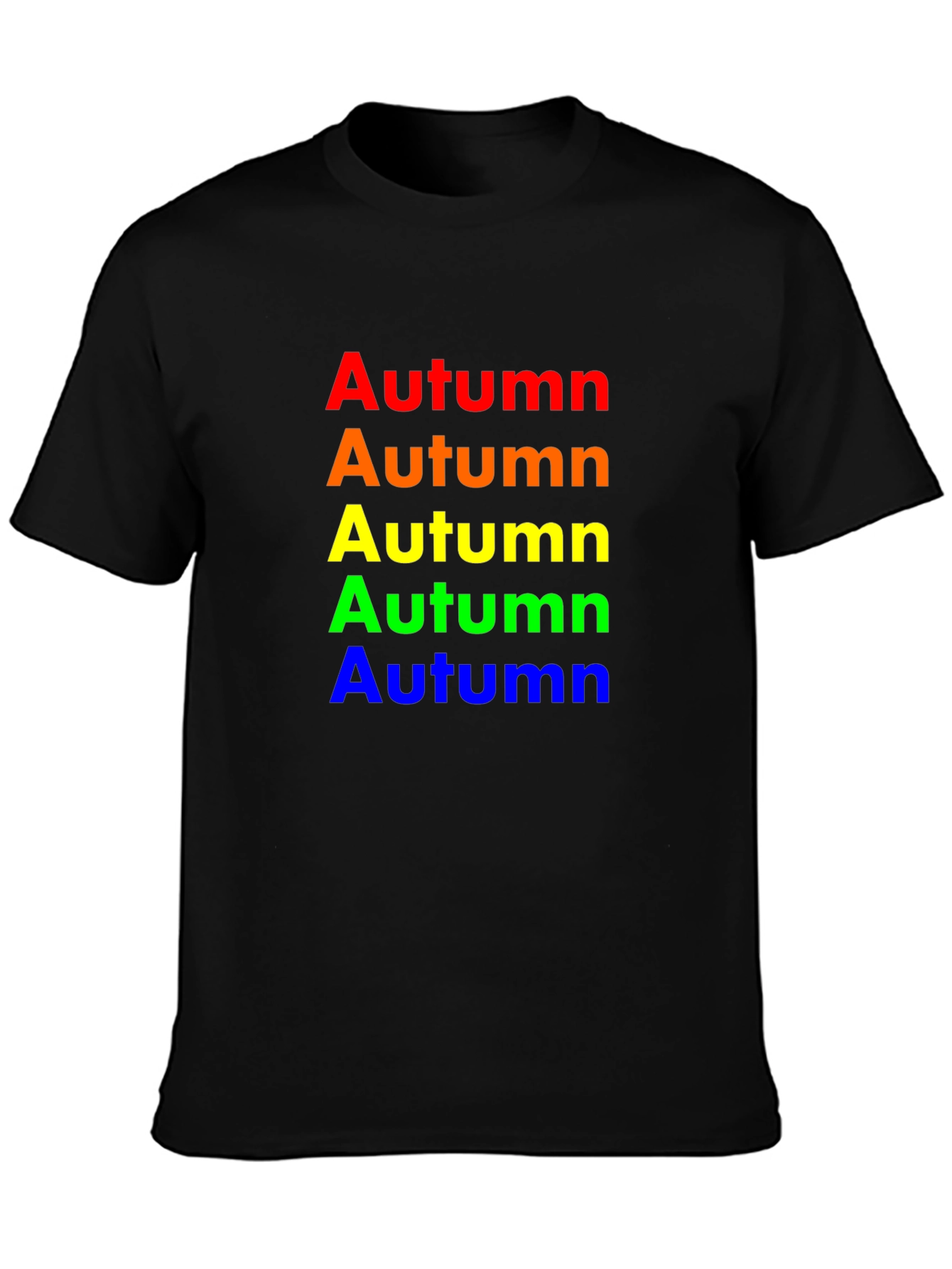 Black Rainbow Autumn T-Shirt - Soft Cotton Crew Neck Tee view 3