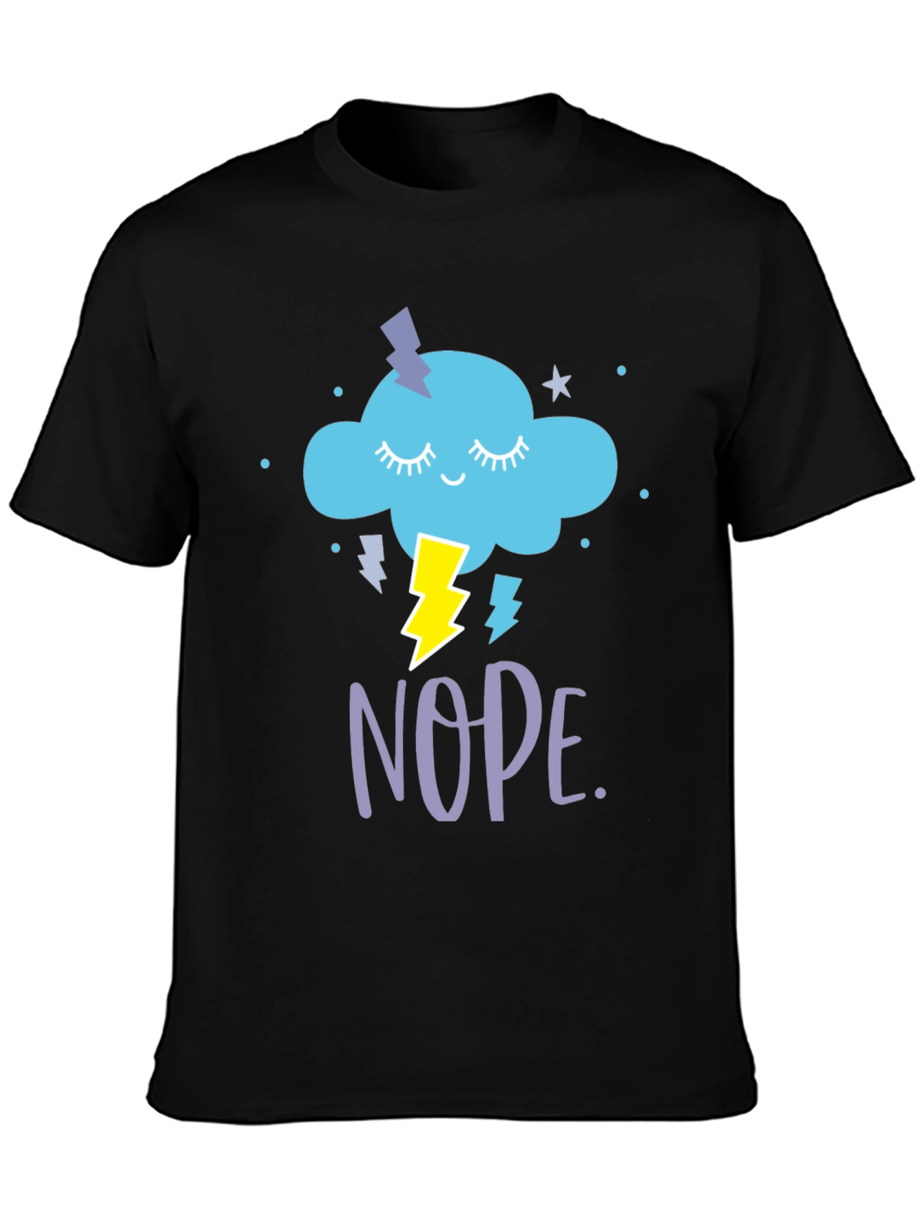 Black Nope Cloud T-Shirt - Funny Graphic Tee view 3