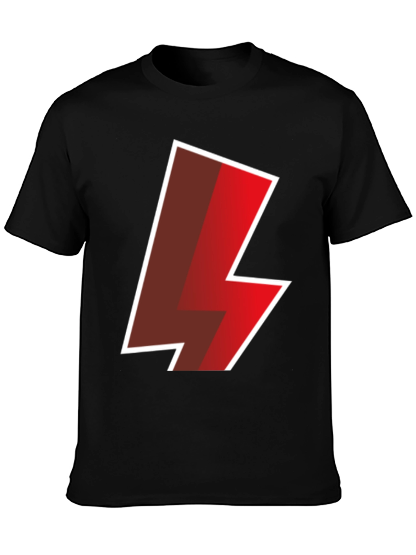 Black Bold Lightning Bolt Graphic Tee - Black view 3