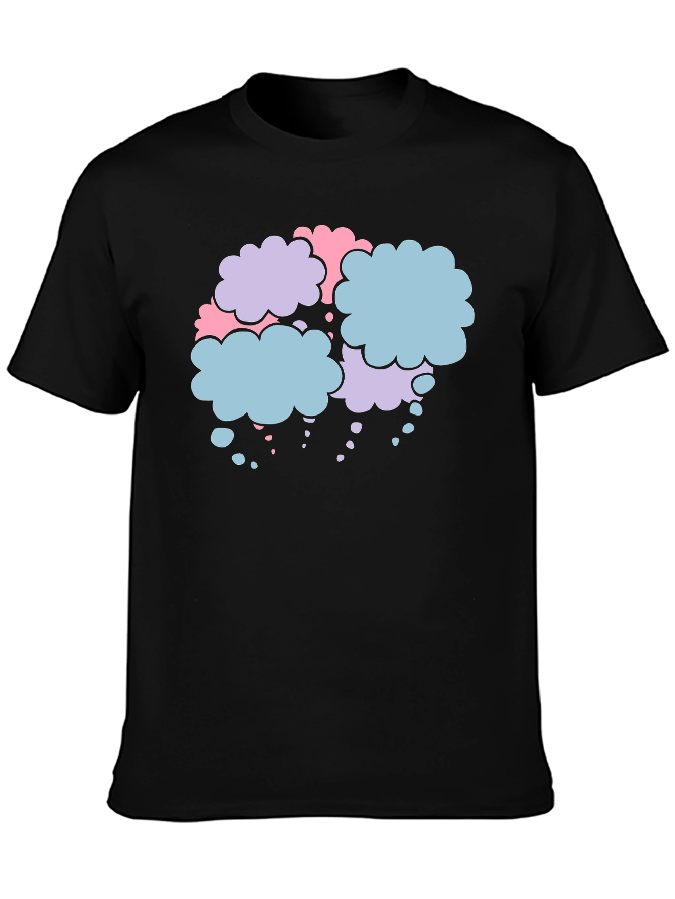 Black Cloud Bubble Graphic Tee - Soft Cotton Blend view 3