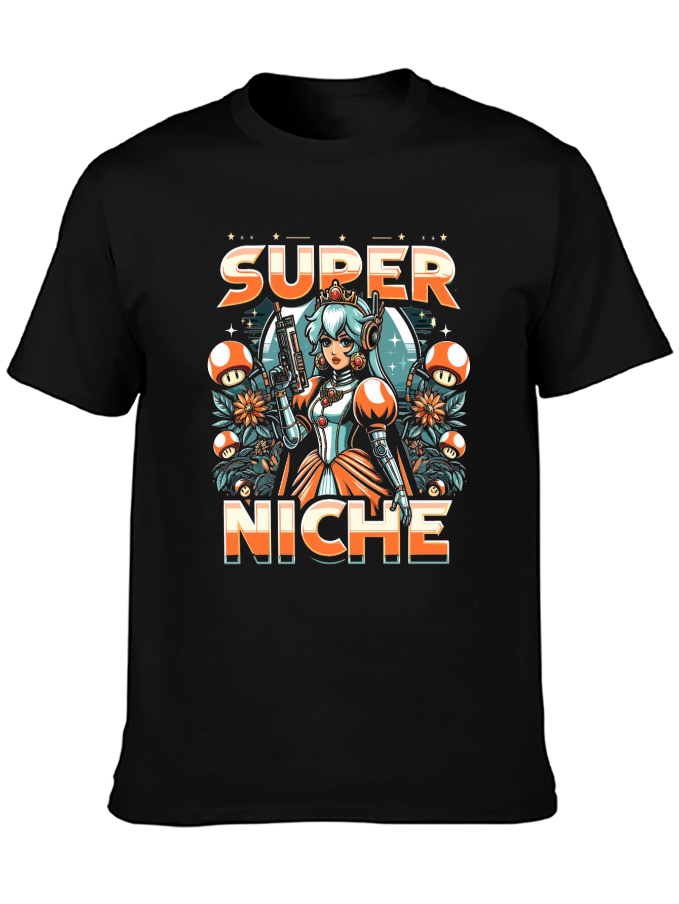 Black Super Niche Mario Parody Graphic Tee view 3