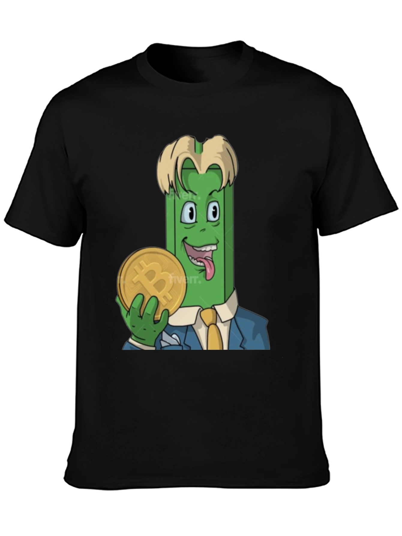 Black Crypto Celery Bitcoin T-Shirt view 3