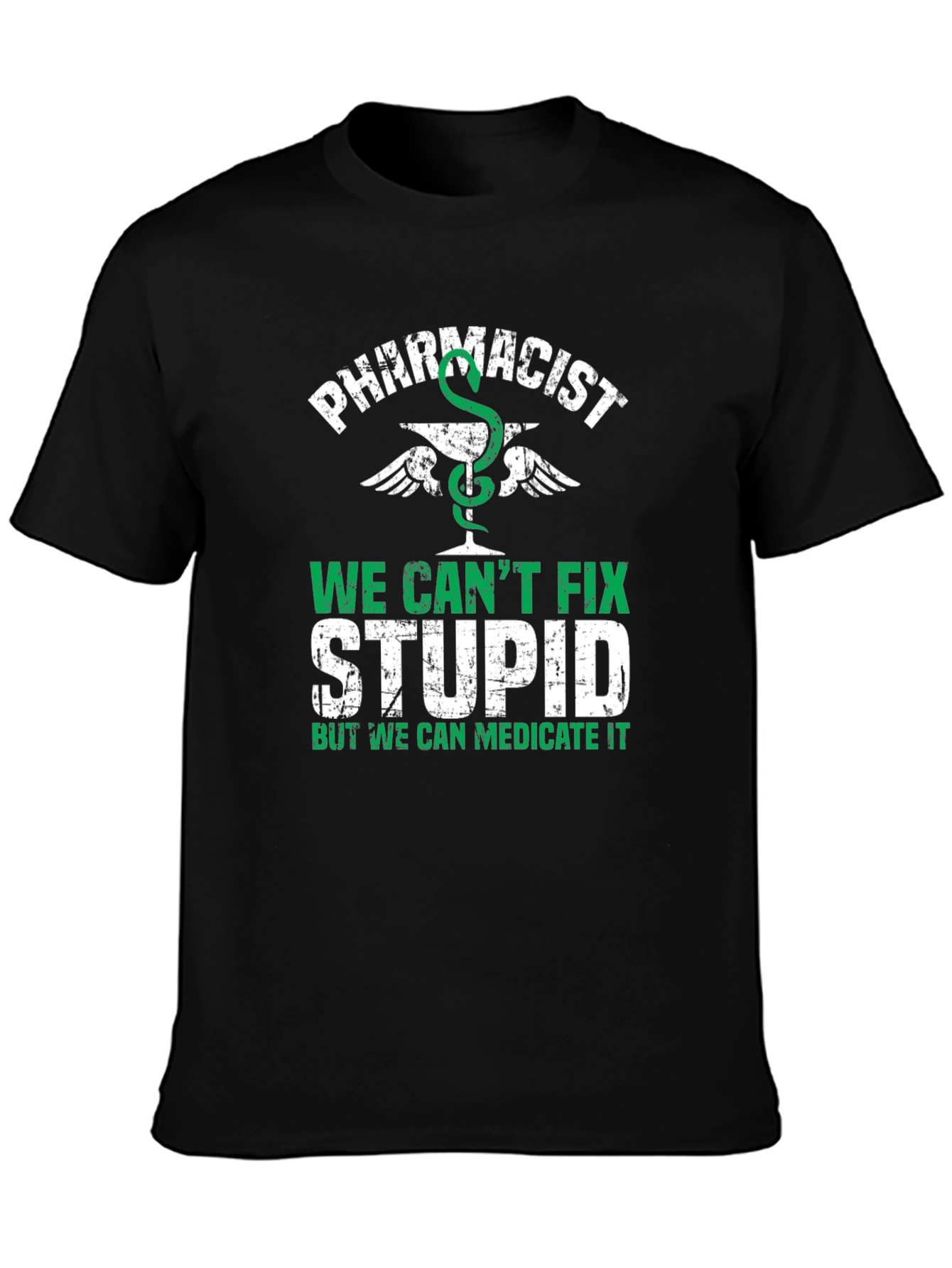 Black Pharmacist T-Shirt - We Can't Fix Stupid view 3