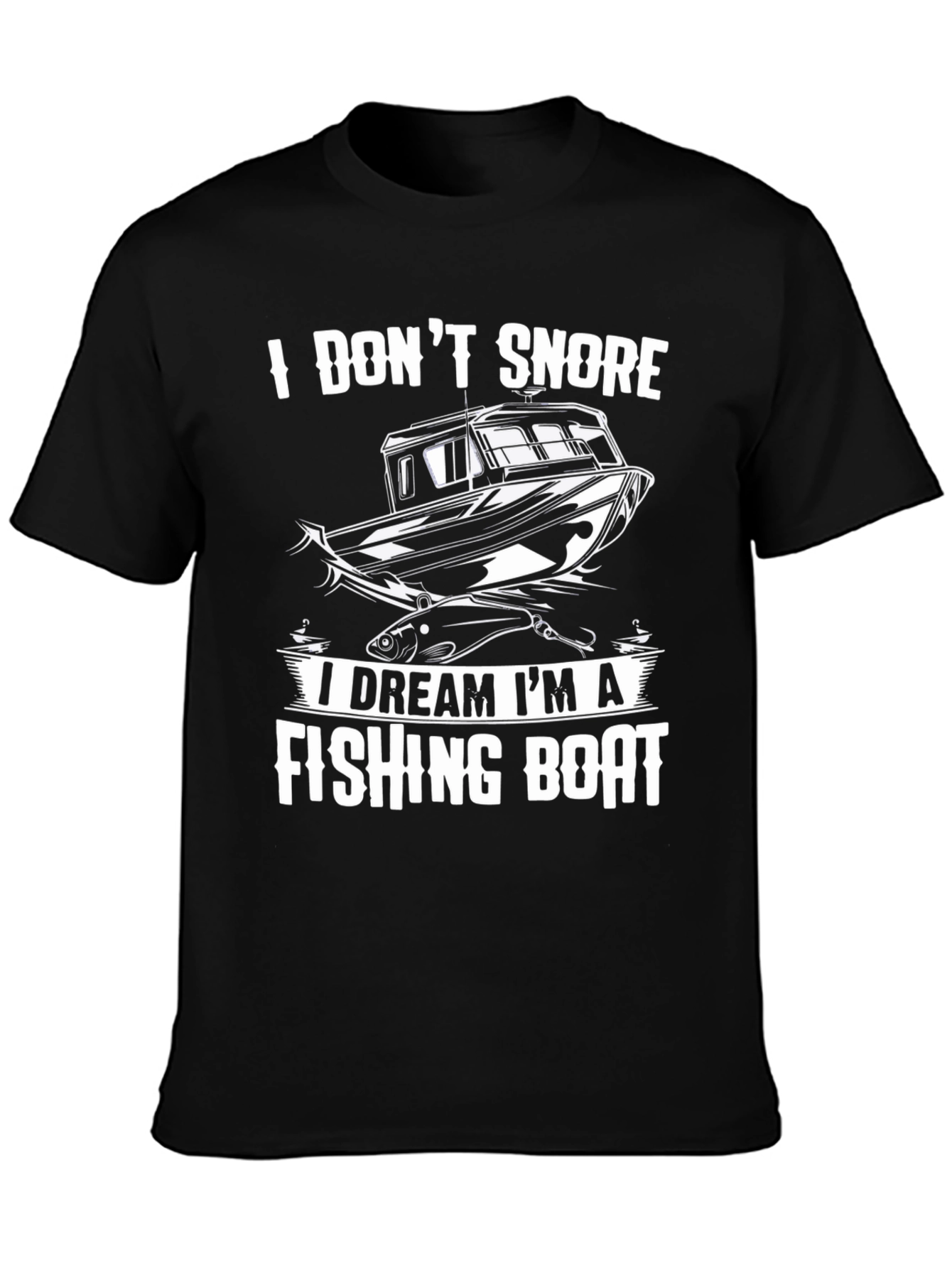 Fishing Boat Dream T-Shirt - Black Cotton Tee - 3