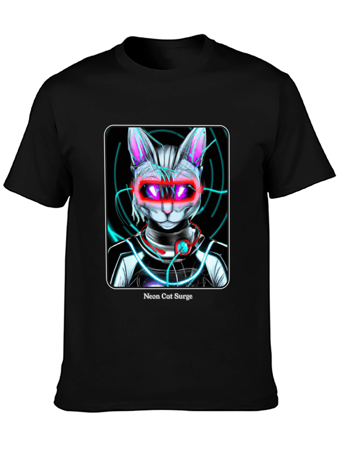 Neon Cat Surge Graphic T-Shirt - 3