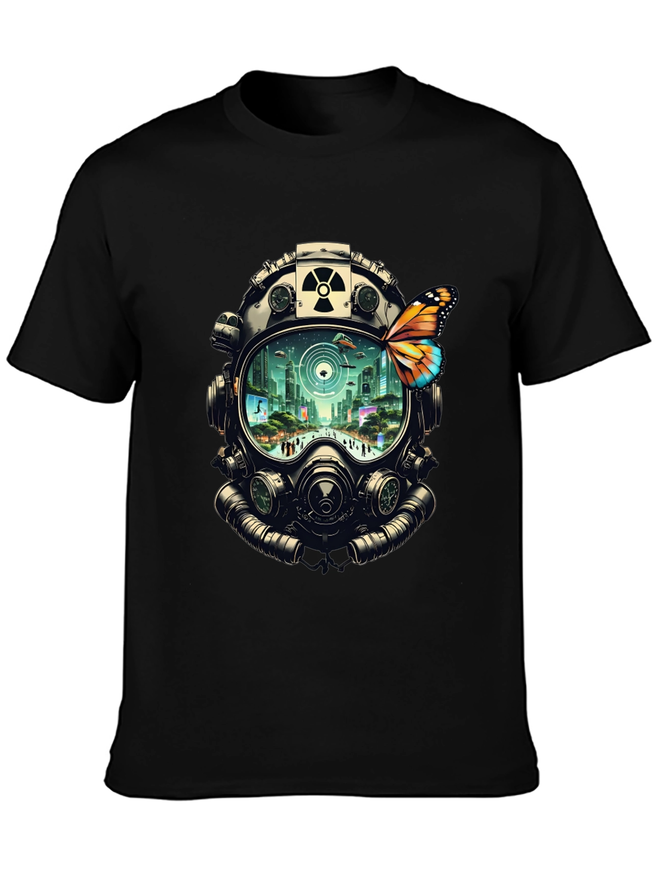 Gas Mask Cityscape Graphic Tee - 3