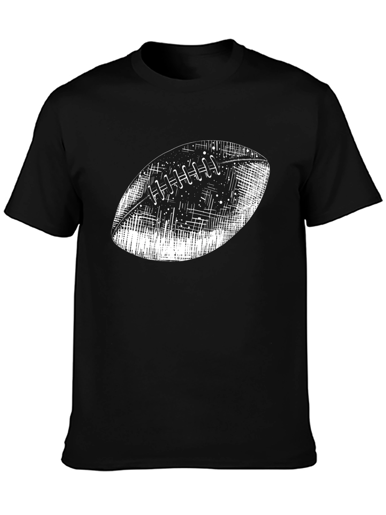 Black Football Graphic Black T-Shirt view 3