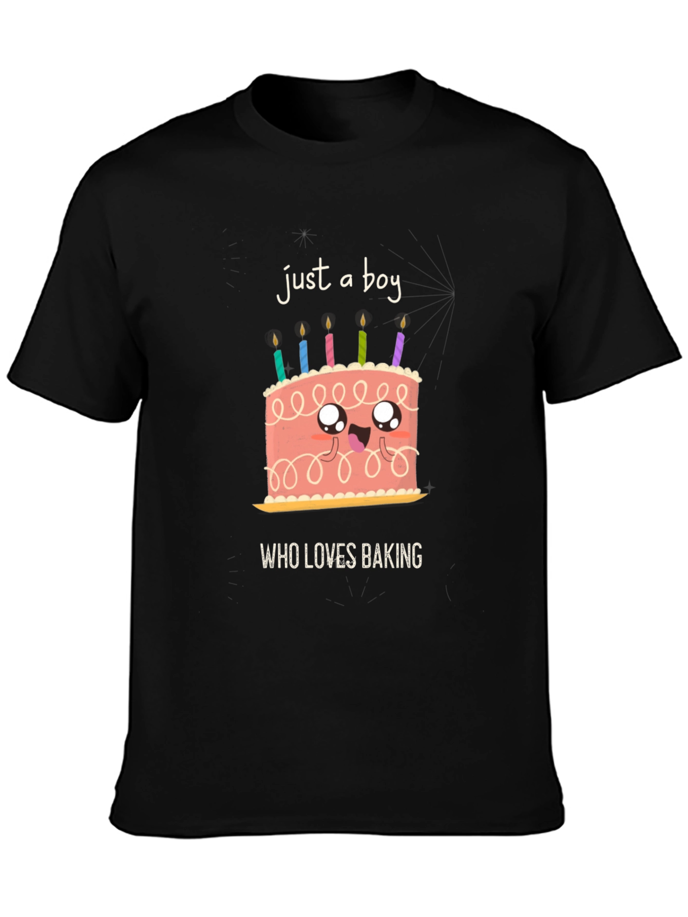 Black Boy Who Loves Baking Graphic T-Shirt view 3