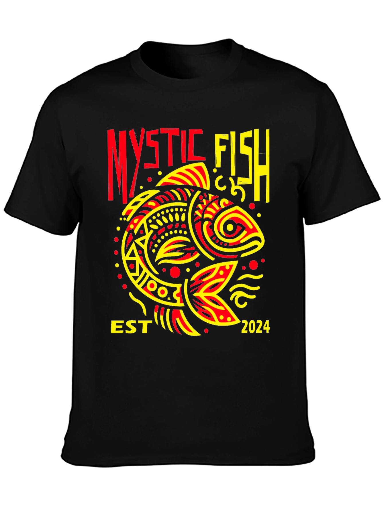 Black Mystic Fish EST 2024 Graphic Tee view 3