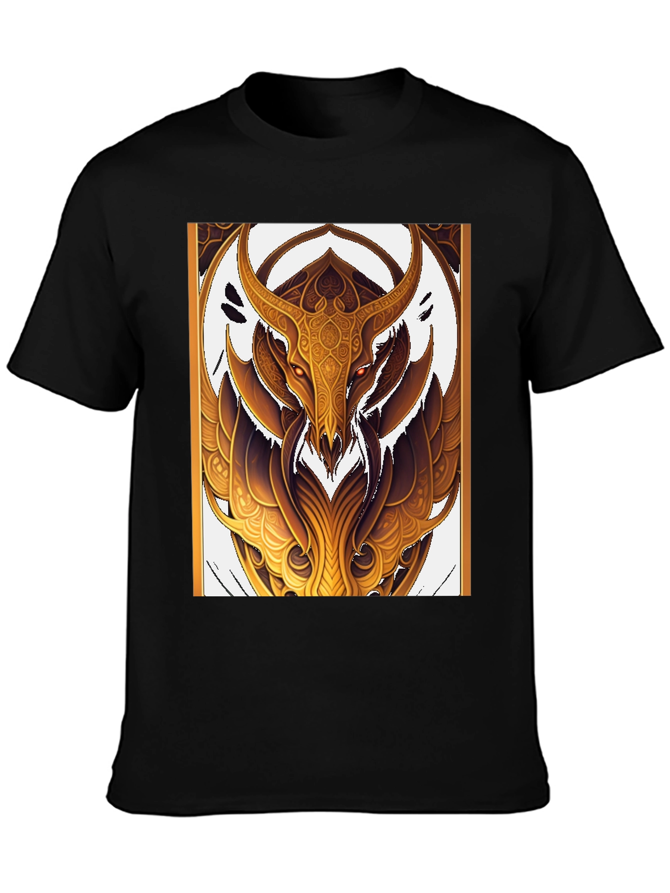 Black Golden Minotaur Graphic Black T-Shirt view 3