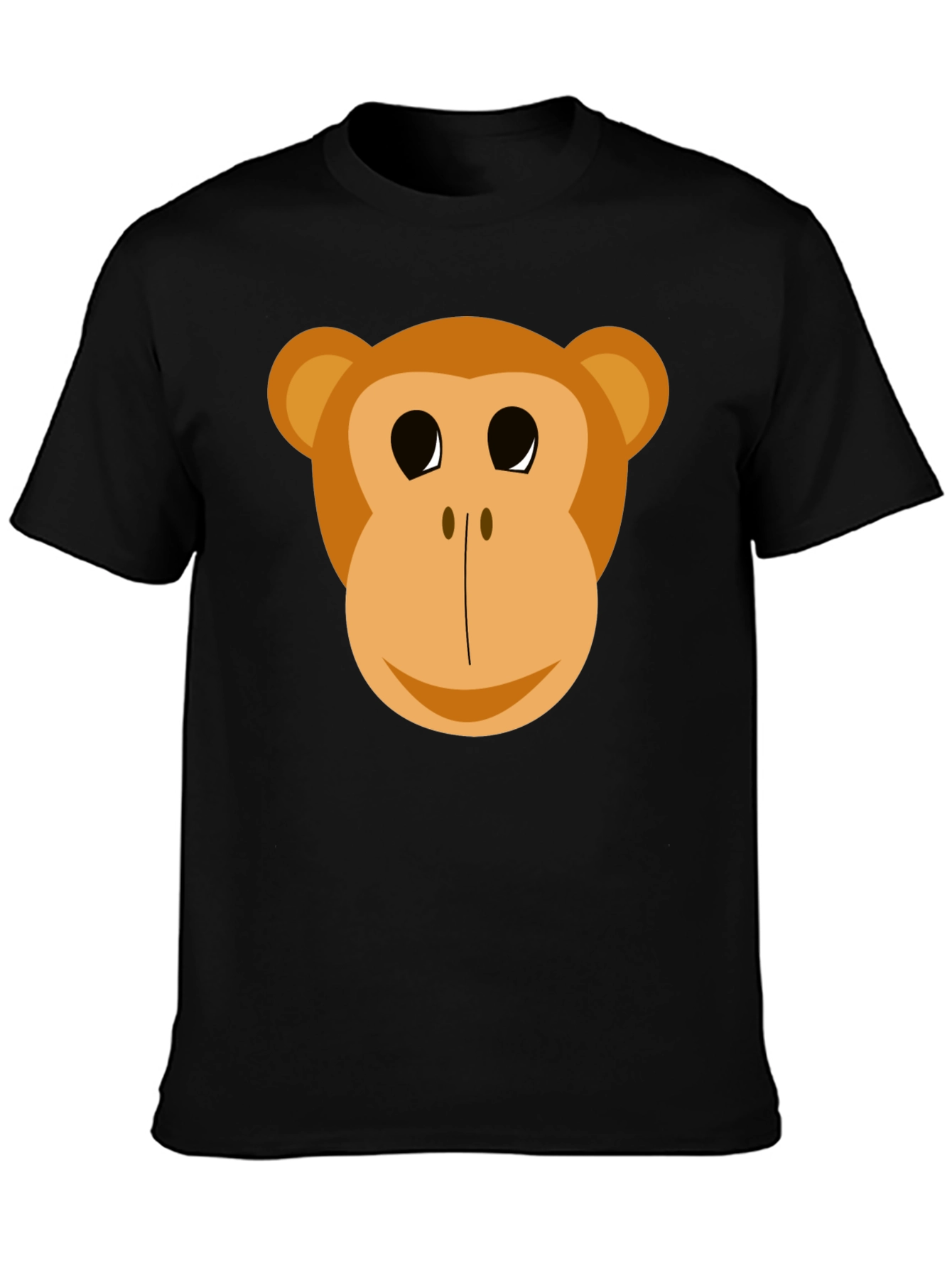 Black Funny Monkey Face Graphic T-Shirt view 3