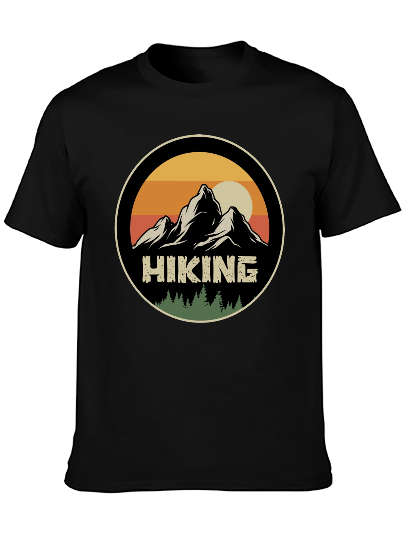 Black Hiking Adventure T-Shirt - Mountain Graphic Tee view 3