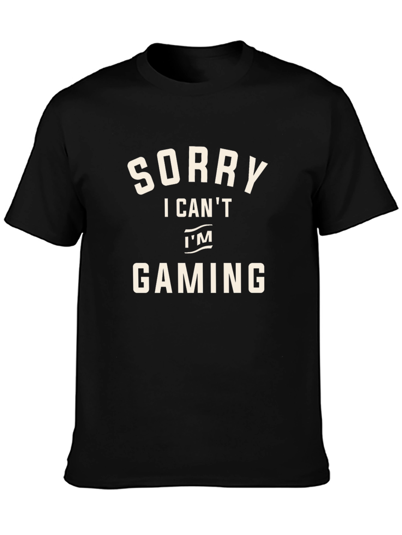 Black Sorry I Can't I'm Gaming Black T-Shirt view 3