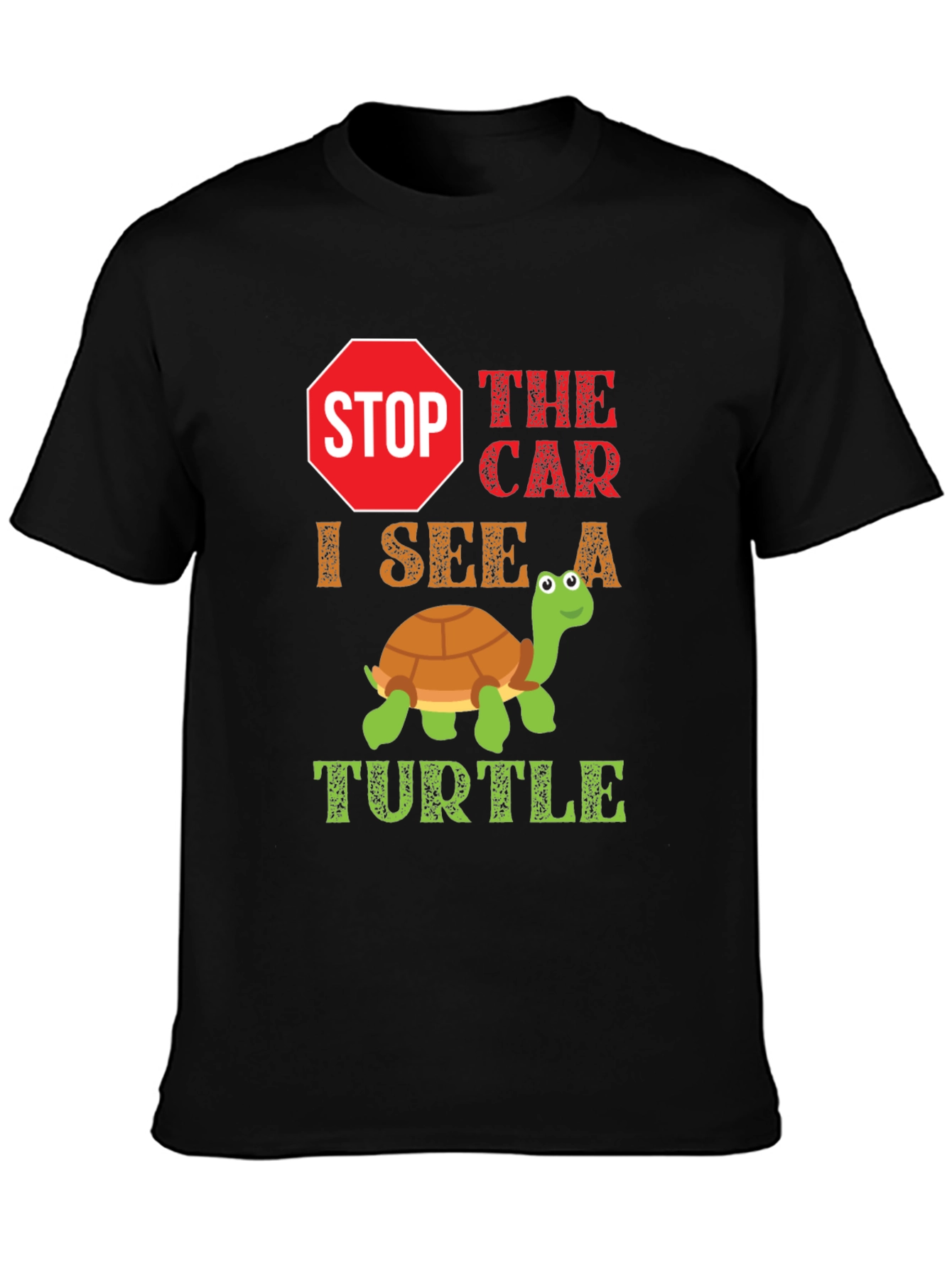Black Stop the Car, Turtle T-Shirt view 3