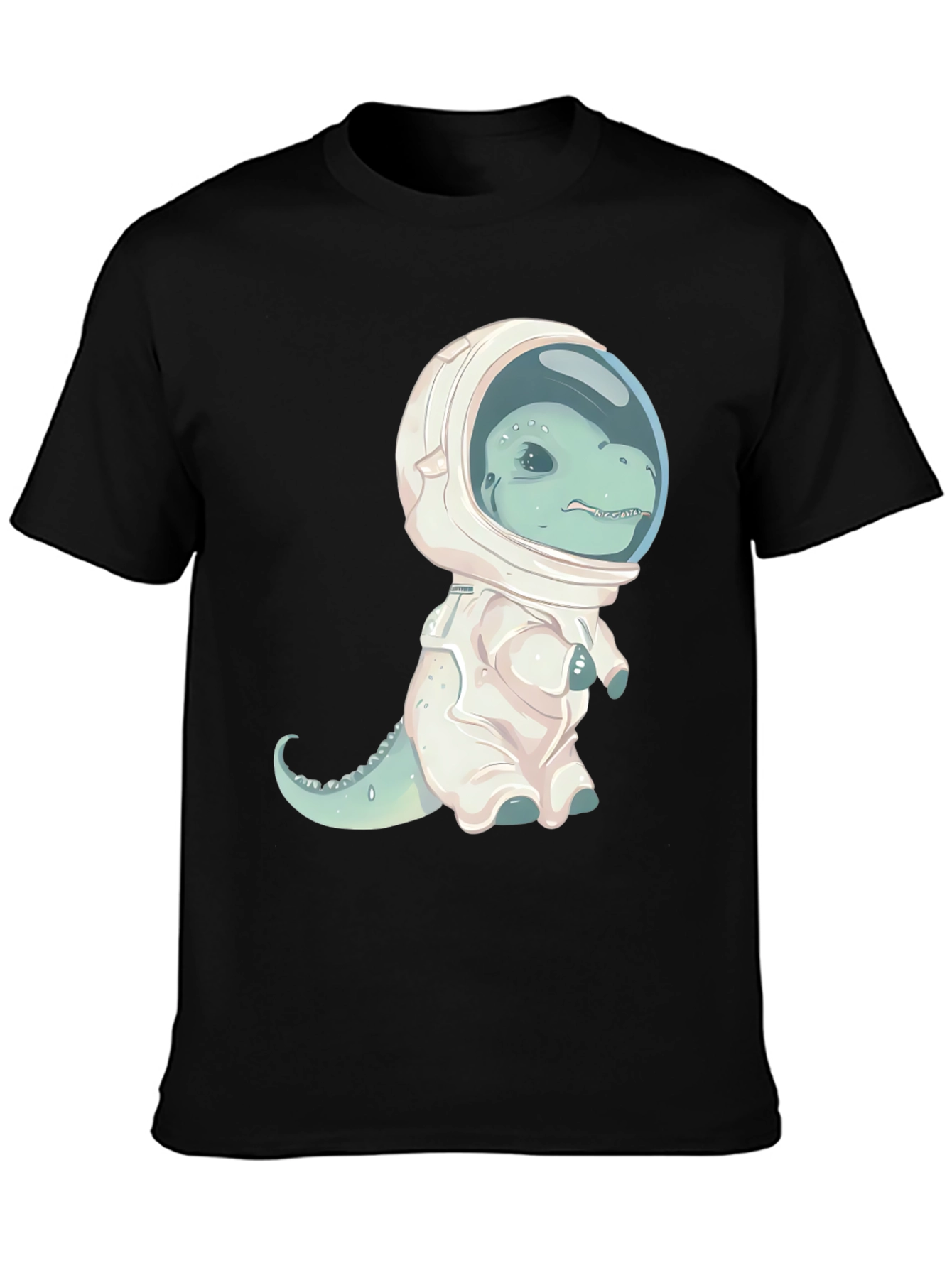Black Dino Astronaut Graphic T-Shirt view 3