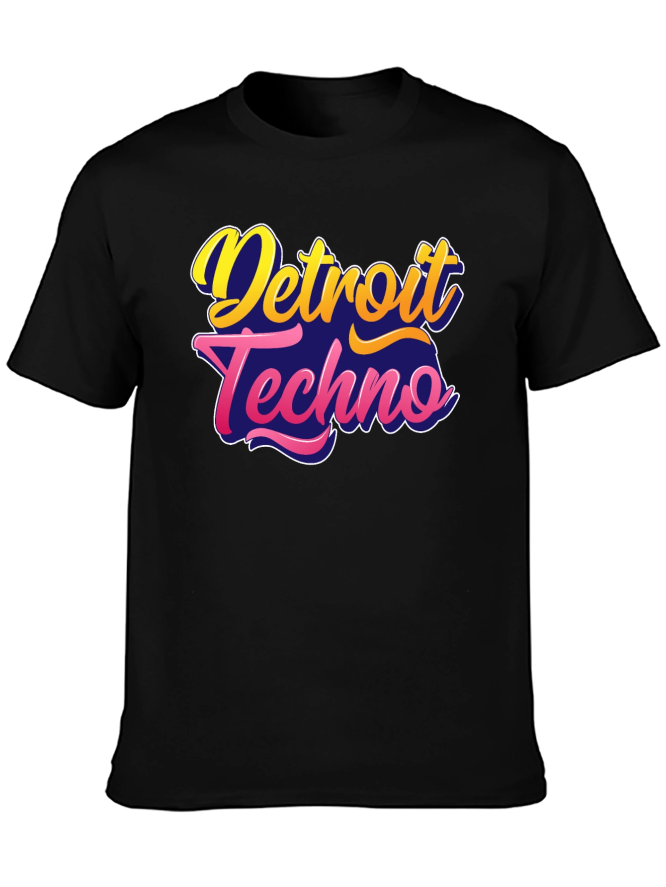 Black Detroit Techno Black T-Shirt view 3