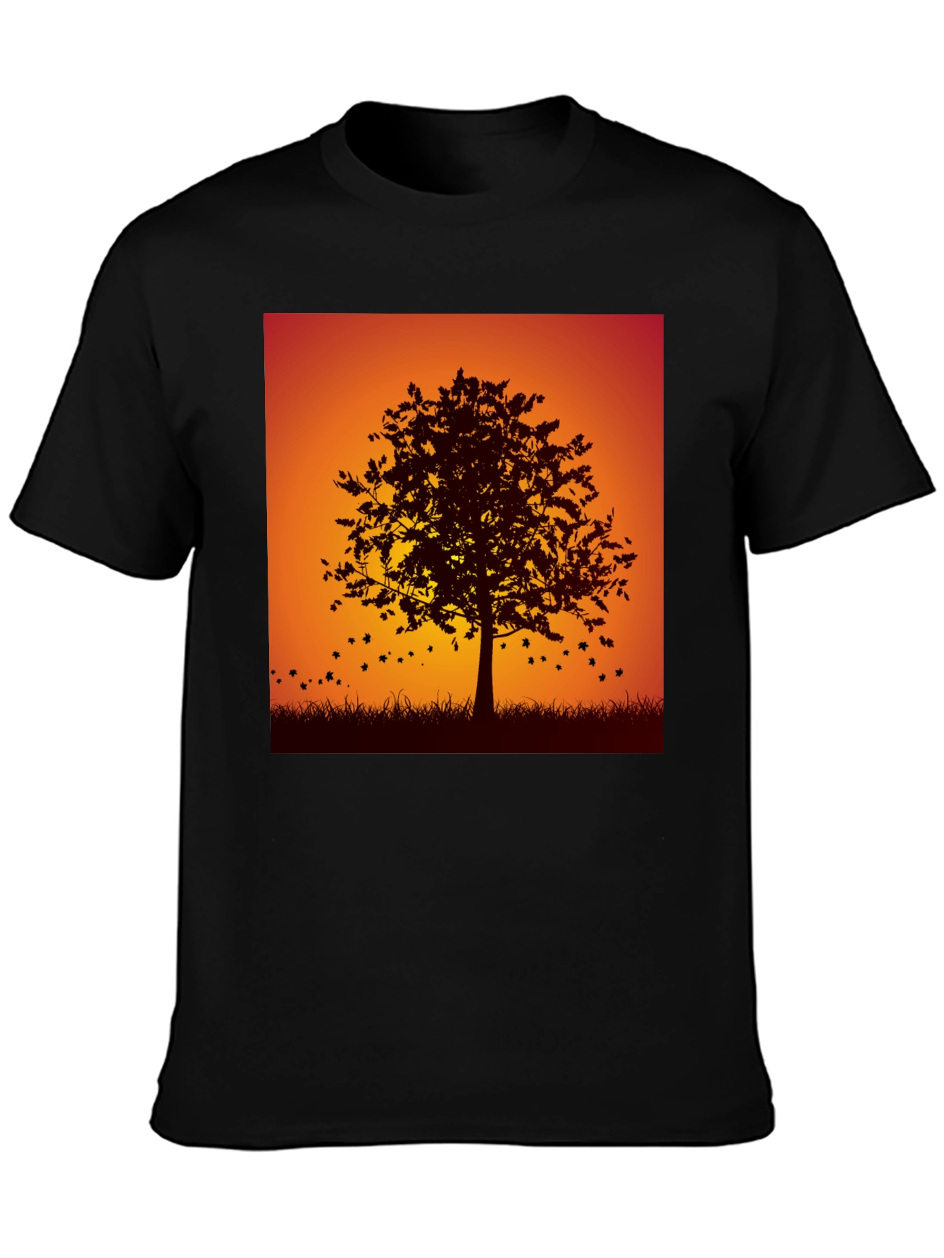 Black Autumn Tree Graphic Tee - Stylish Fall Design view 3