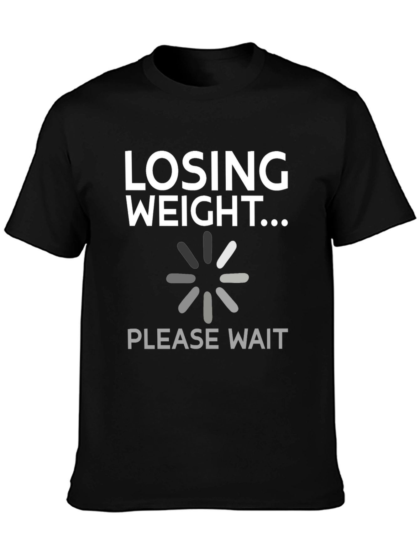 Black Losing Weight Funny Graphic Tee Shirt view 3