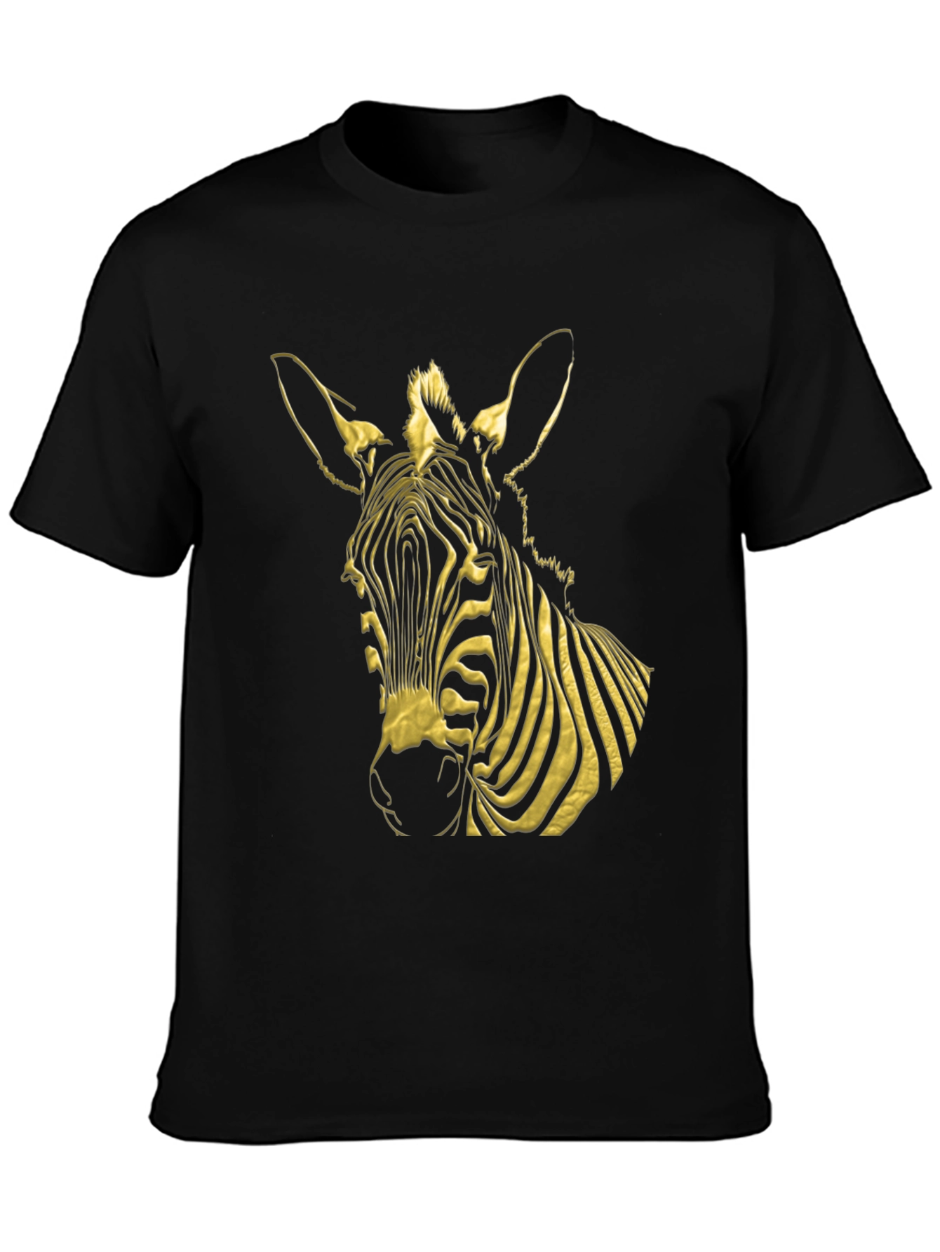 Black Zebra Graphic Tee - Bold Black T-Shirt view 3