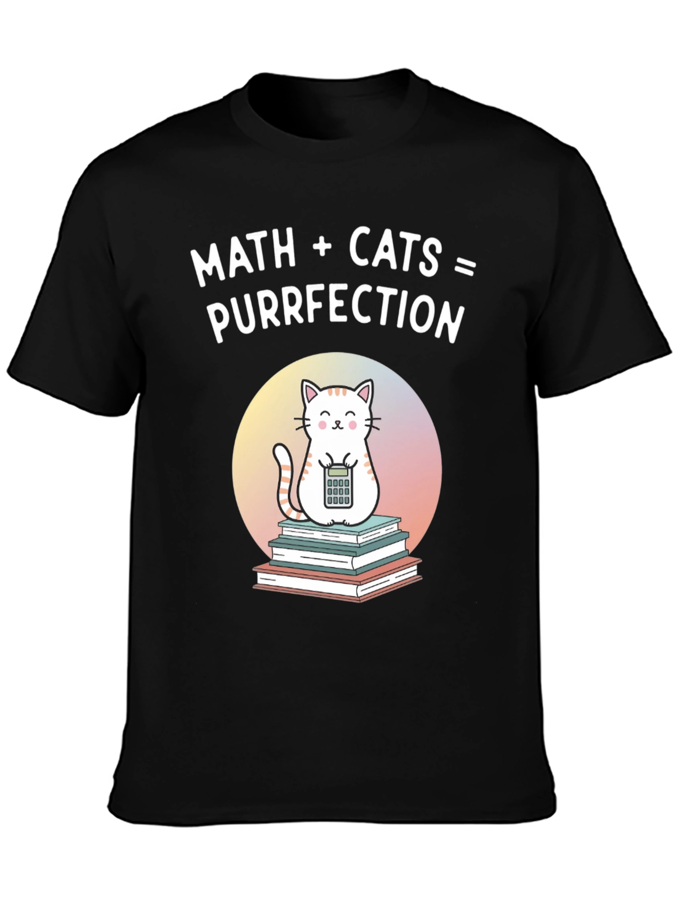 Black Math + Cats = Purrfection Graphic T-Shirt view 3