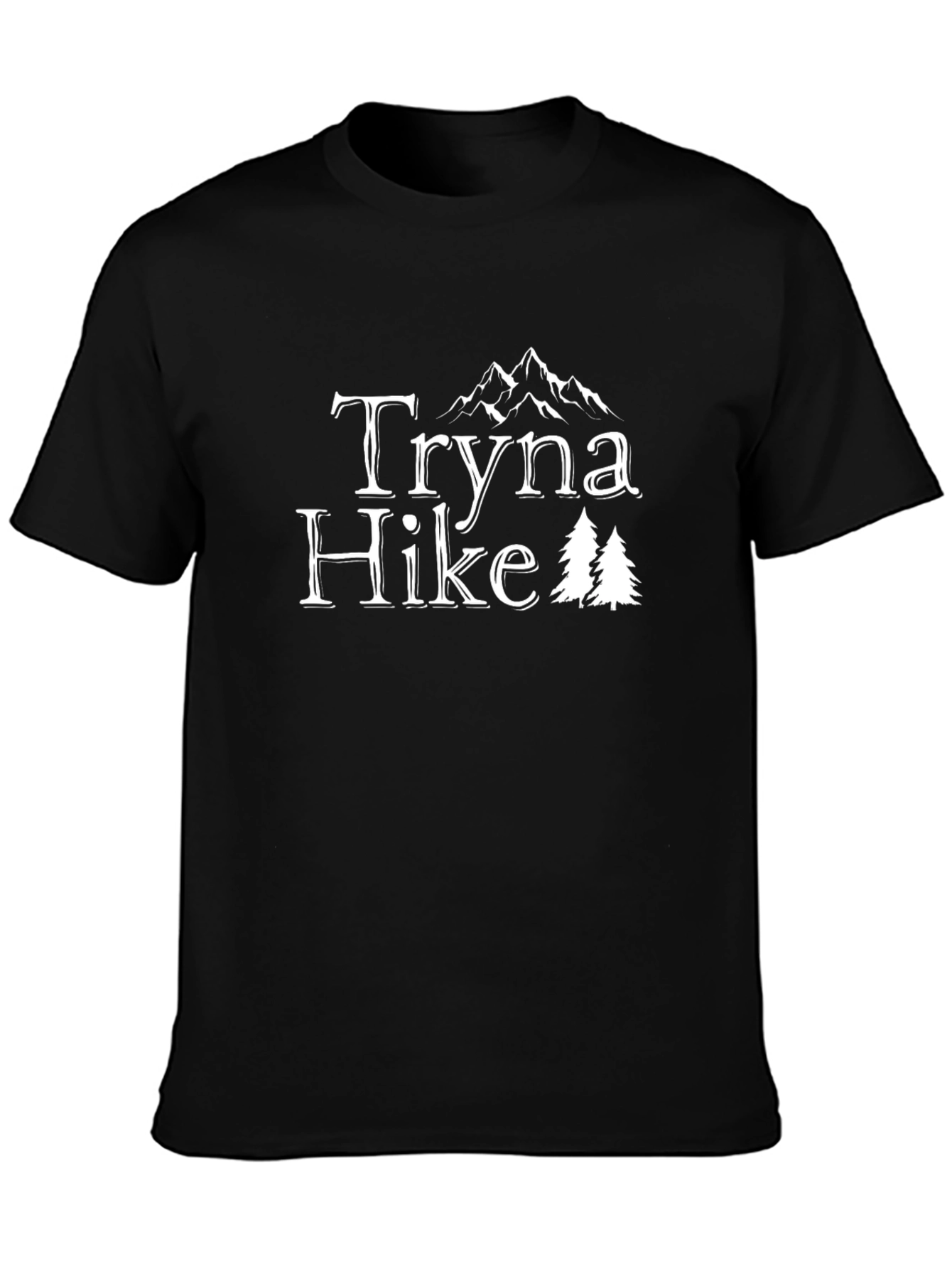 Black Tryna Hike Mountain T-Shirt - Nature Lover Tee view 3