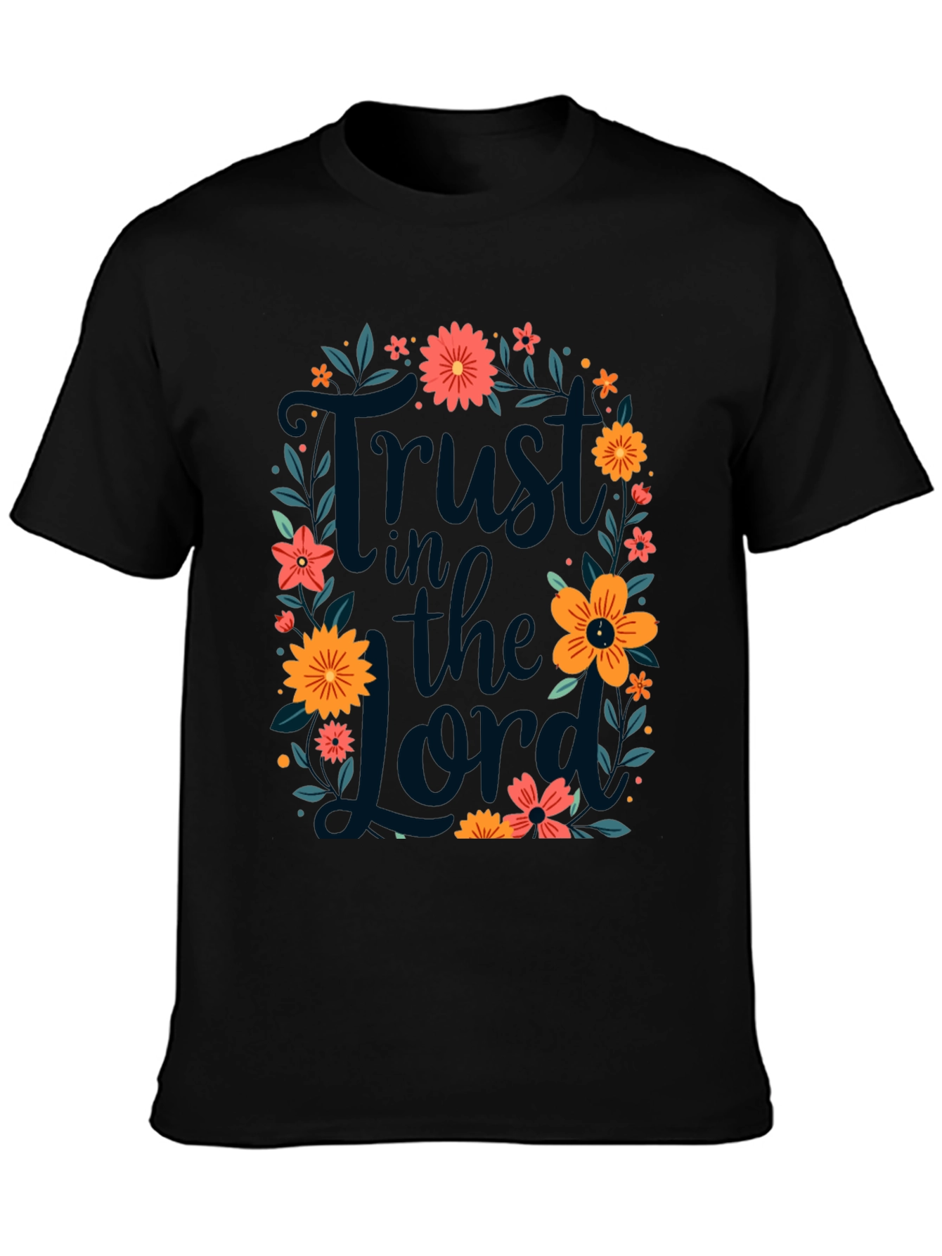 Black Trust in the Lord Floral Tee view 3