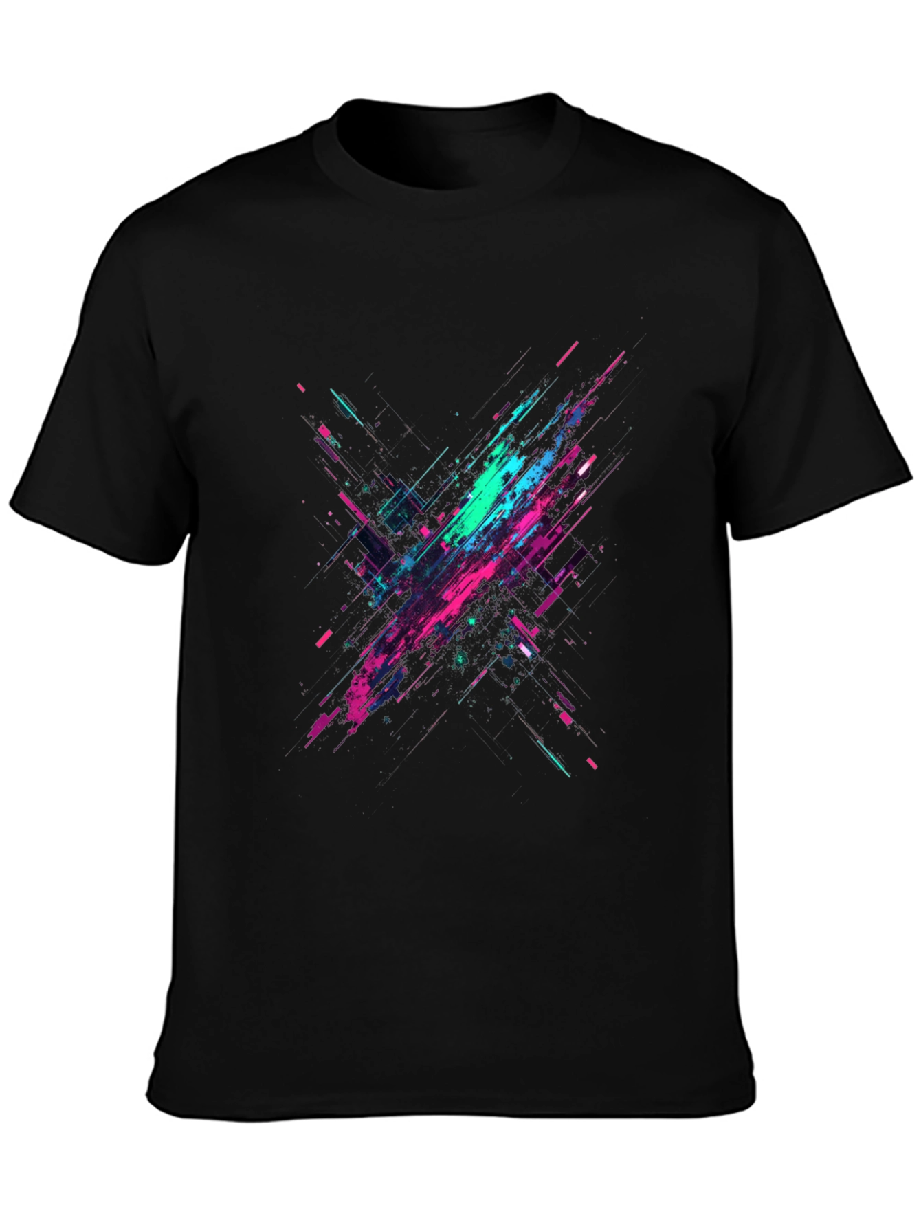 Black Abstract Graphic Print Black T-Shirt view 3