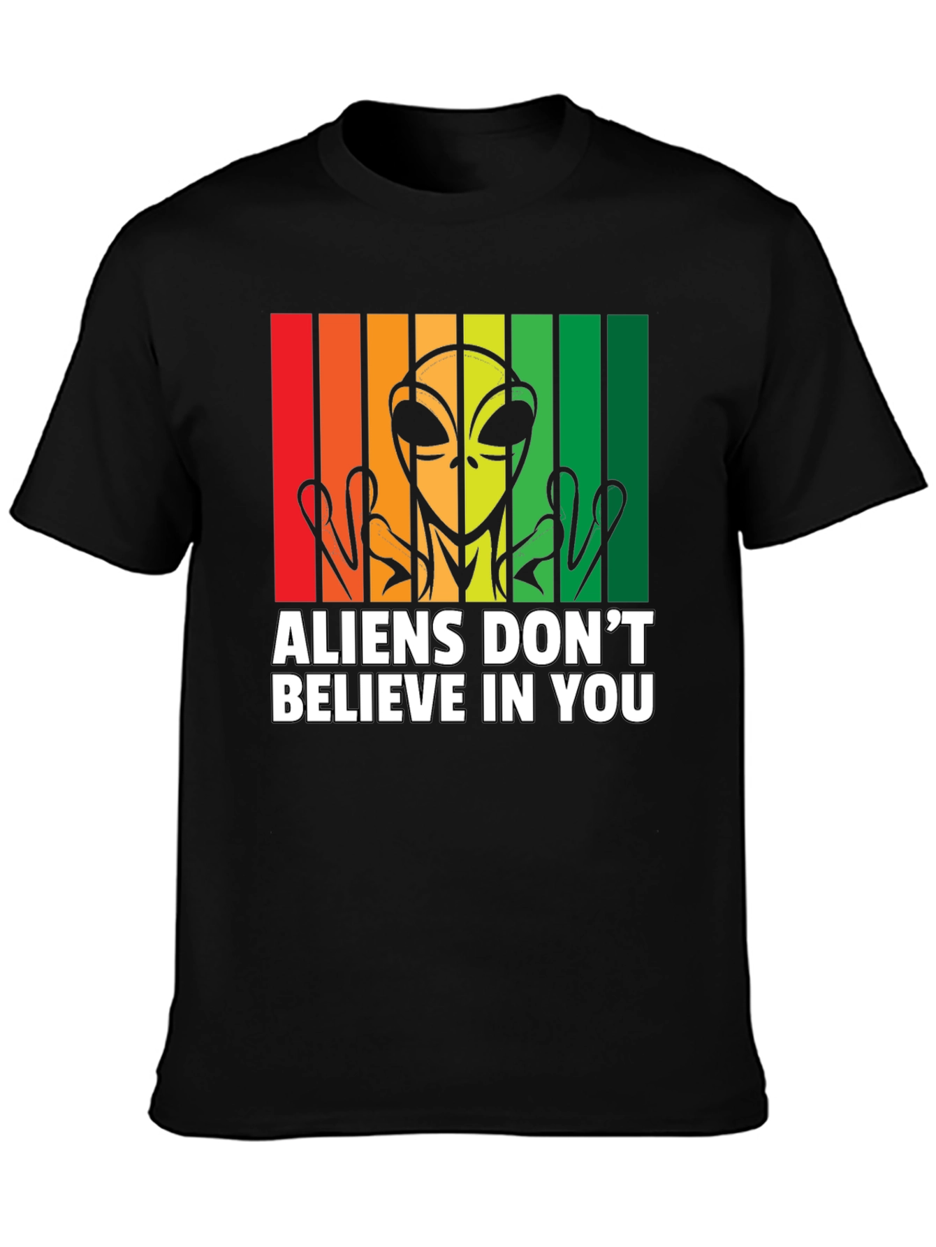 Black Aliens Don't Believe in You Graphic Tee view 3