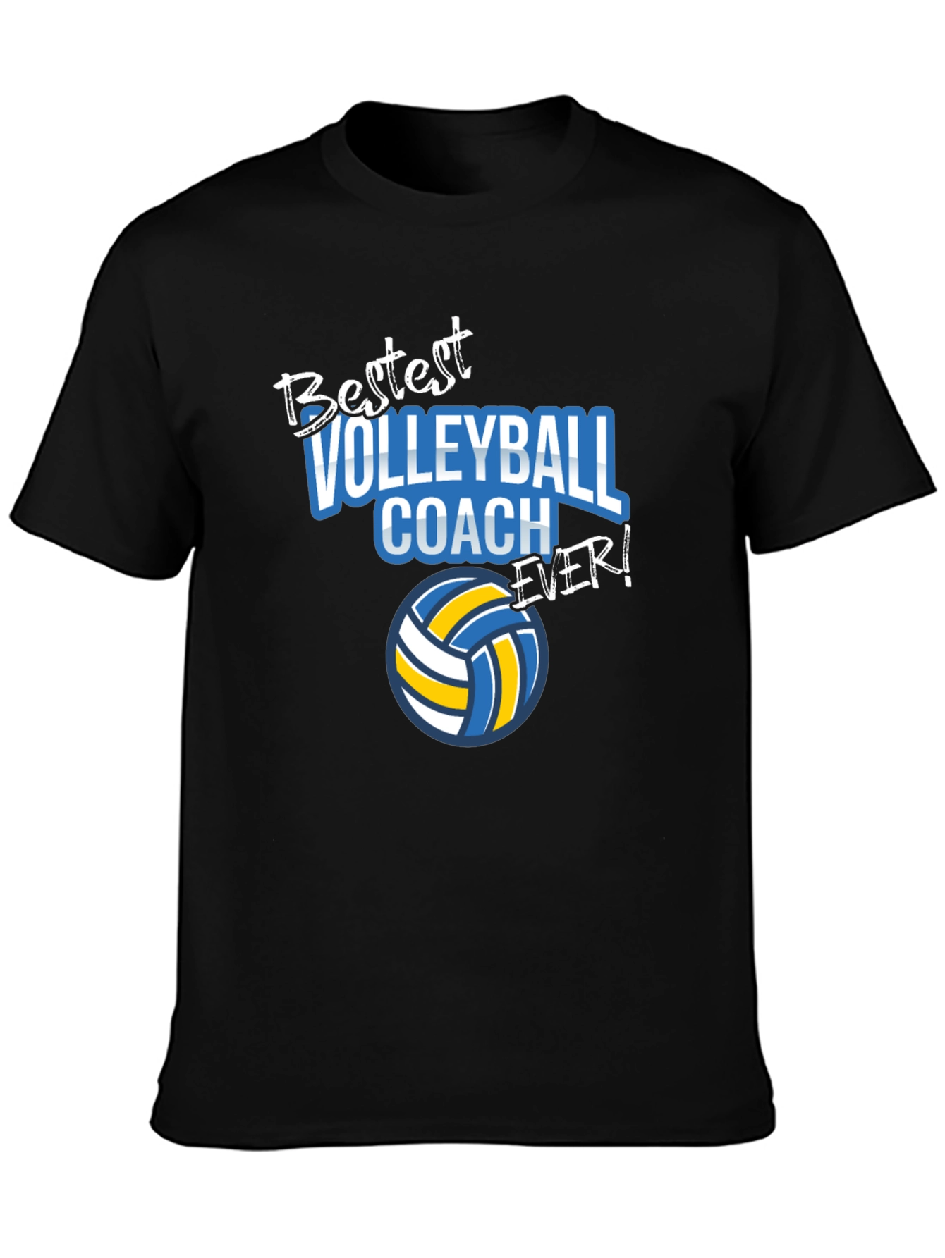 Black Bestest Volleyball Coach Ever! T-Shirt view 3