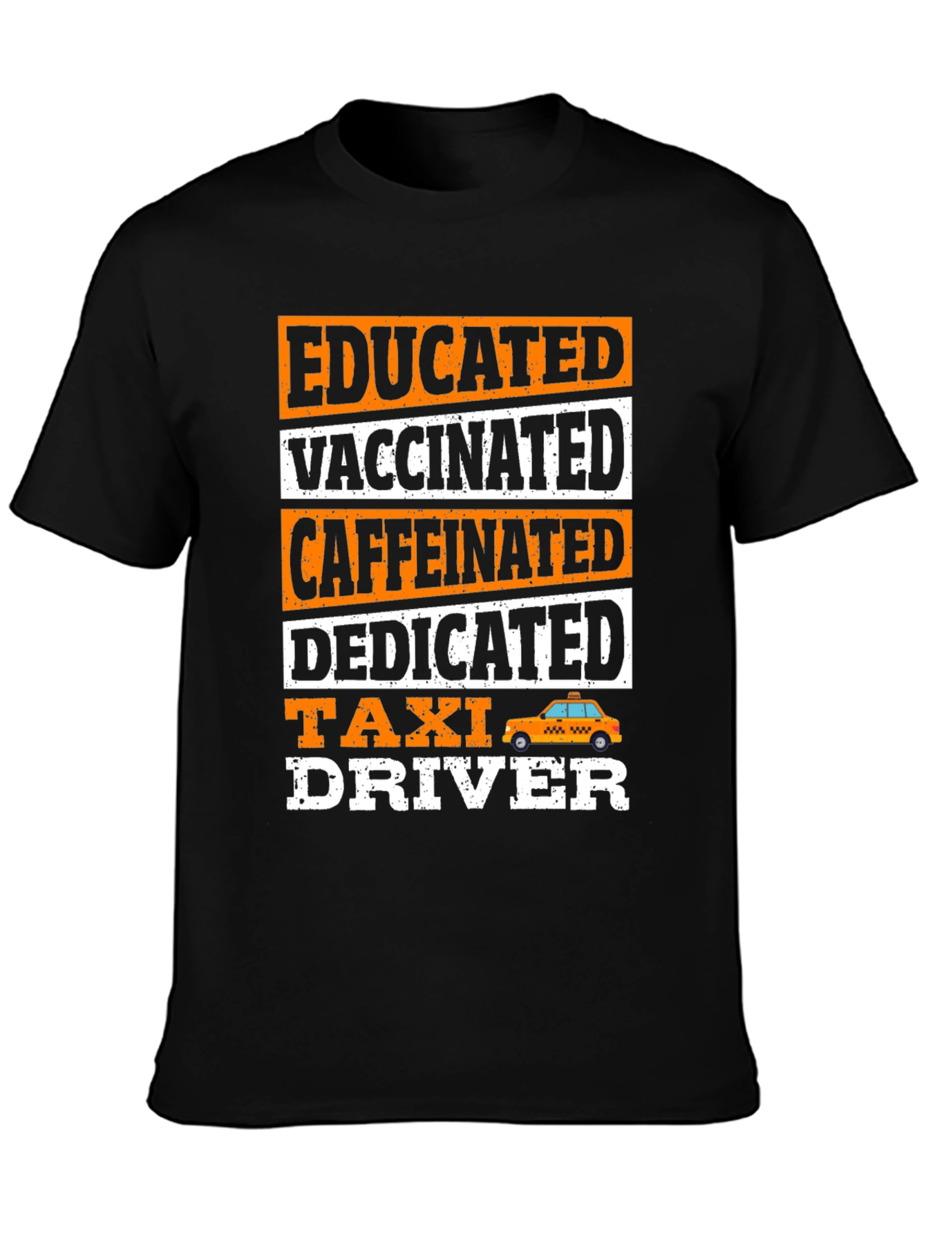 Black Educated Vaccinated Taxi Driver T-Shirt view 3