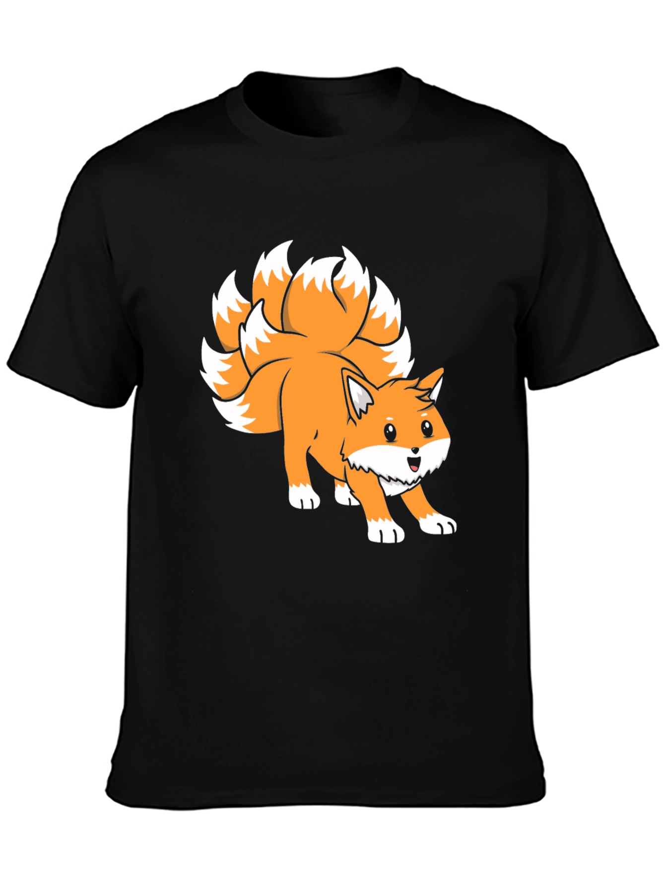 Black Nine-Tailed Fox Graphic Tee view 3