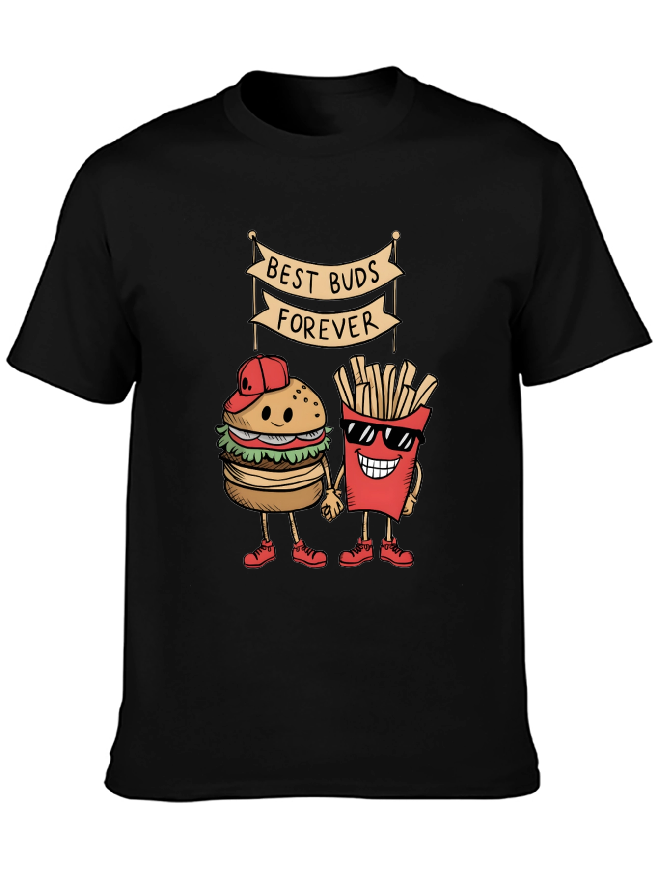 Black Best Buds Forever T-Shirt view 3