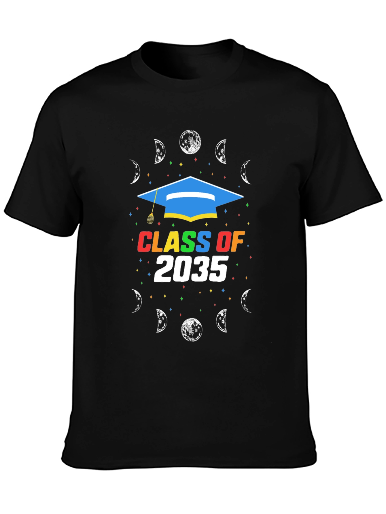 Black Class of 2035 Graduation T-Shirt view 3