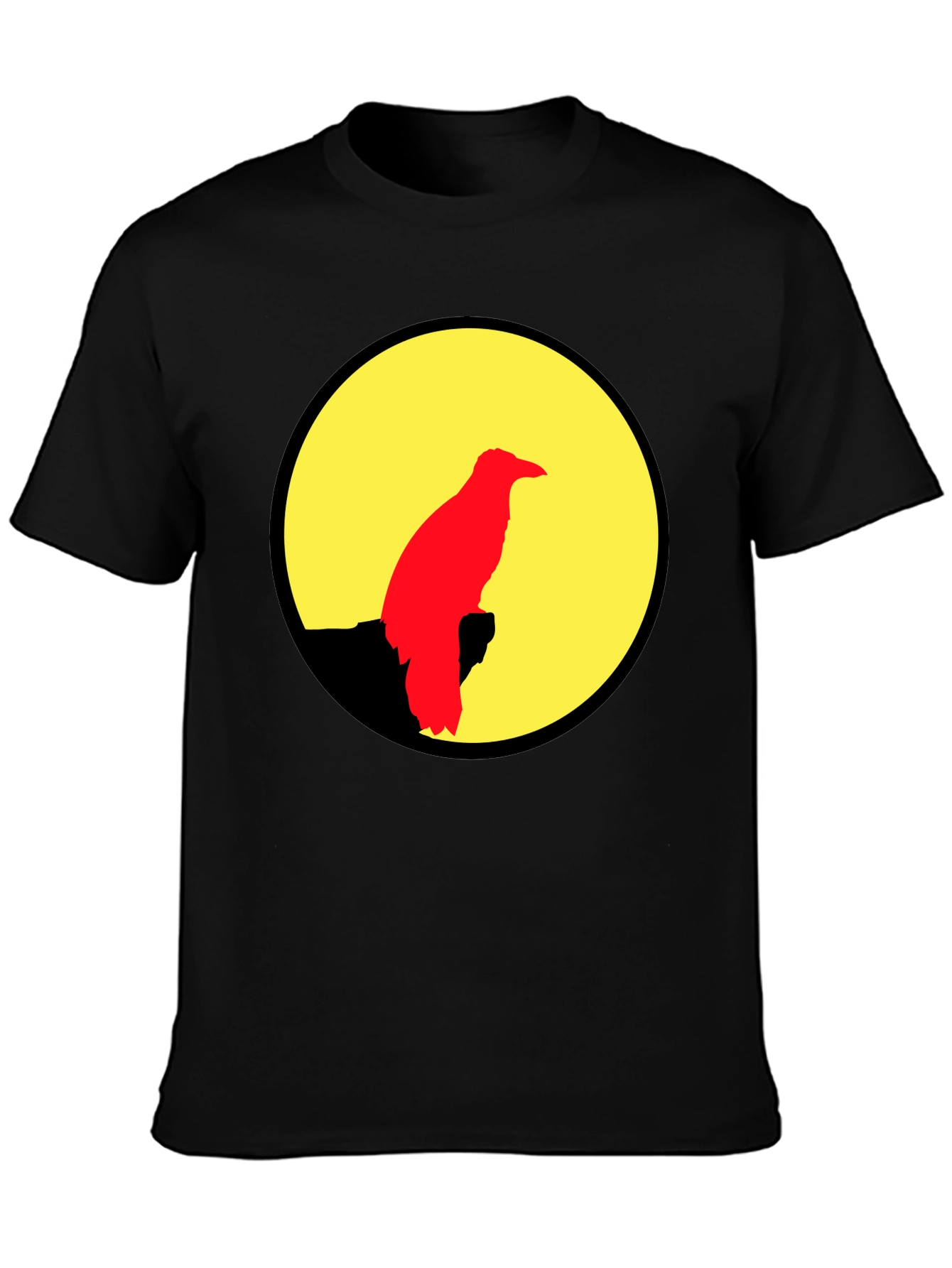 Black Raven Silhouette Graphic Tee - Black view 3