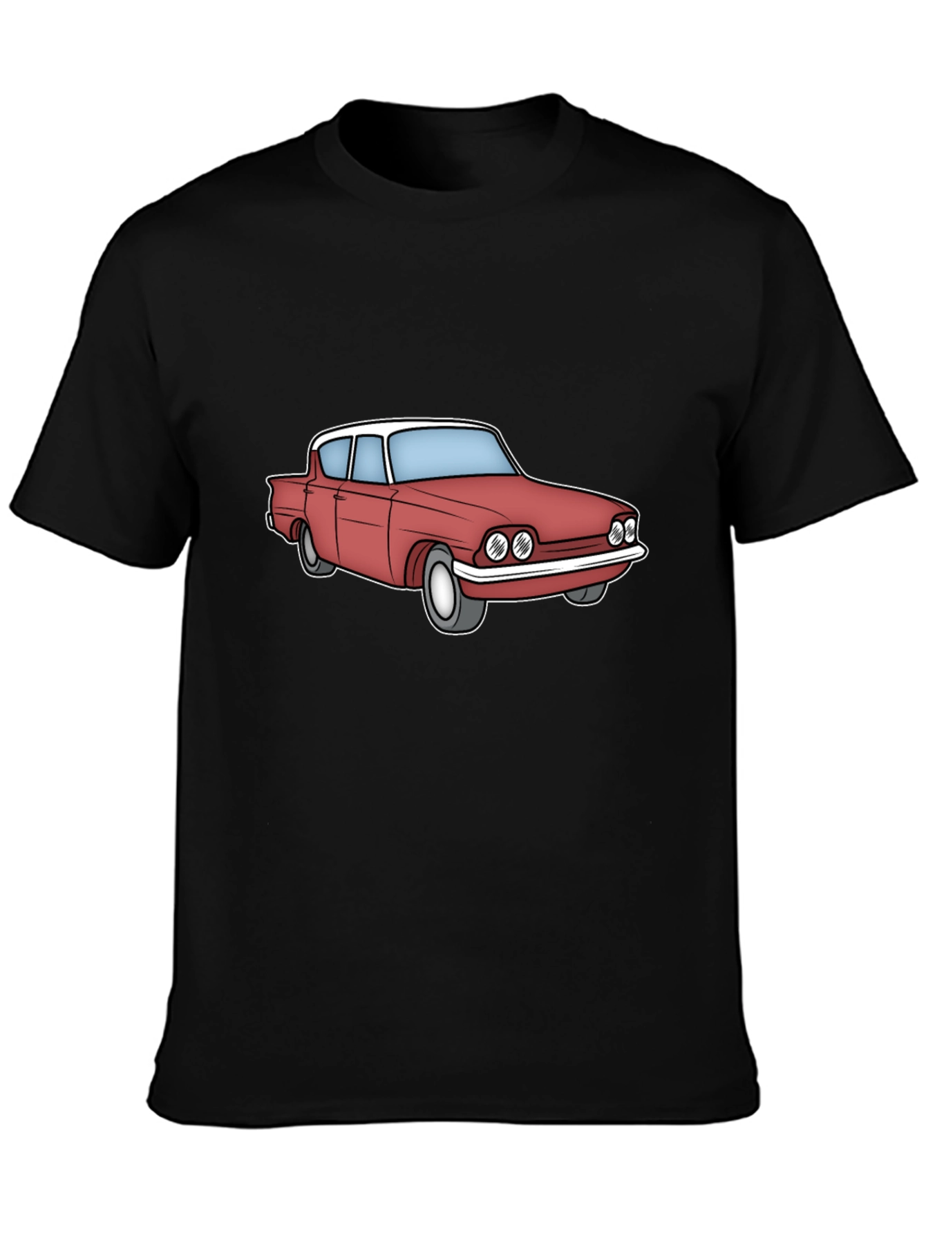 Black Classic Car Graphic Tee - Black view 3
