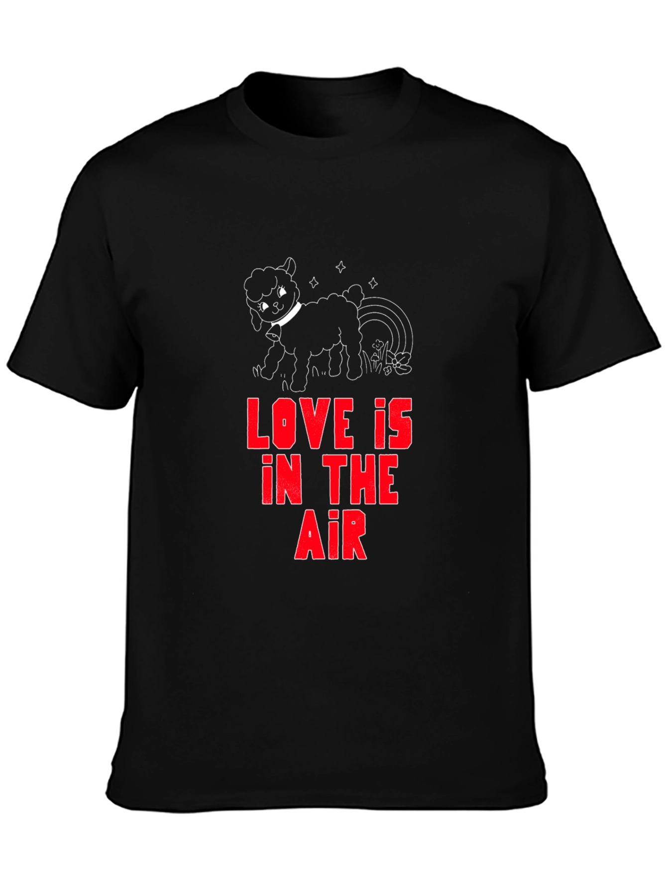 Black Love is in the Air Graphic Tee - Black Cotton T-Shirt view 3
