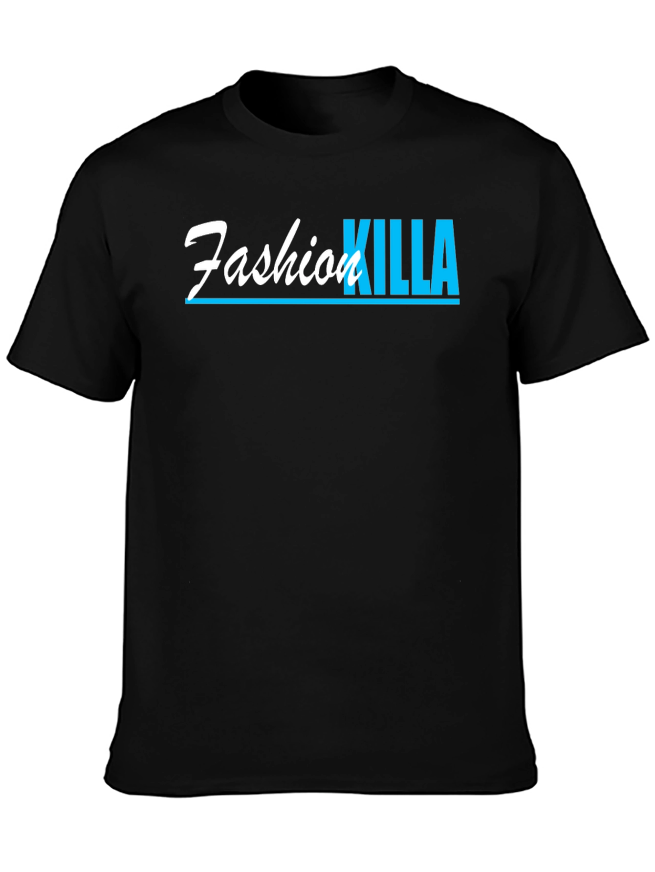 Black Fashion Killa Graphic Tee - Black Cotton T-Shirt view 3