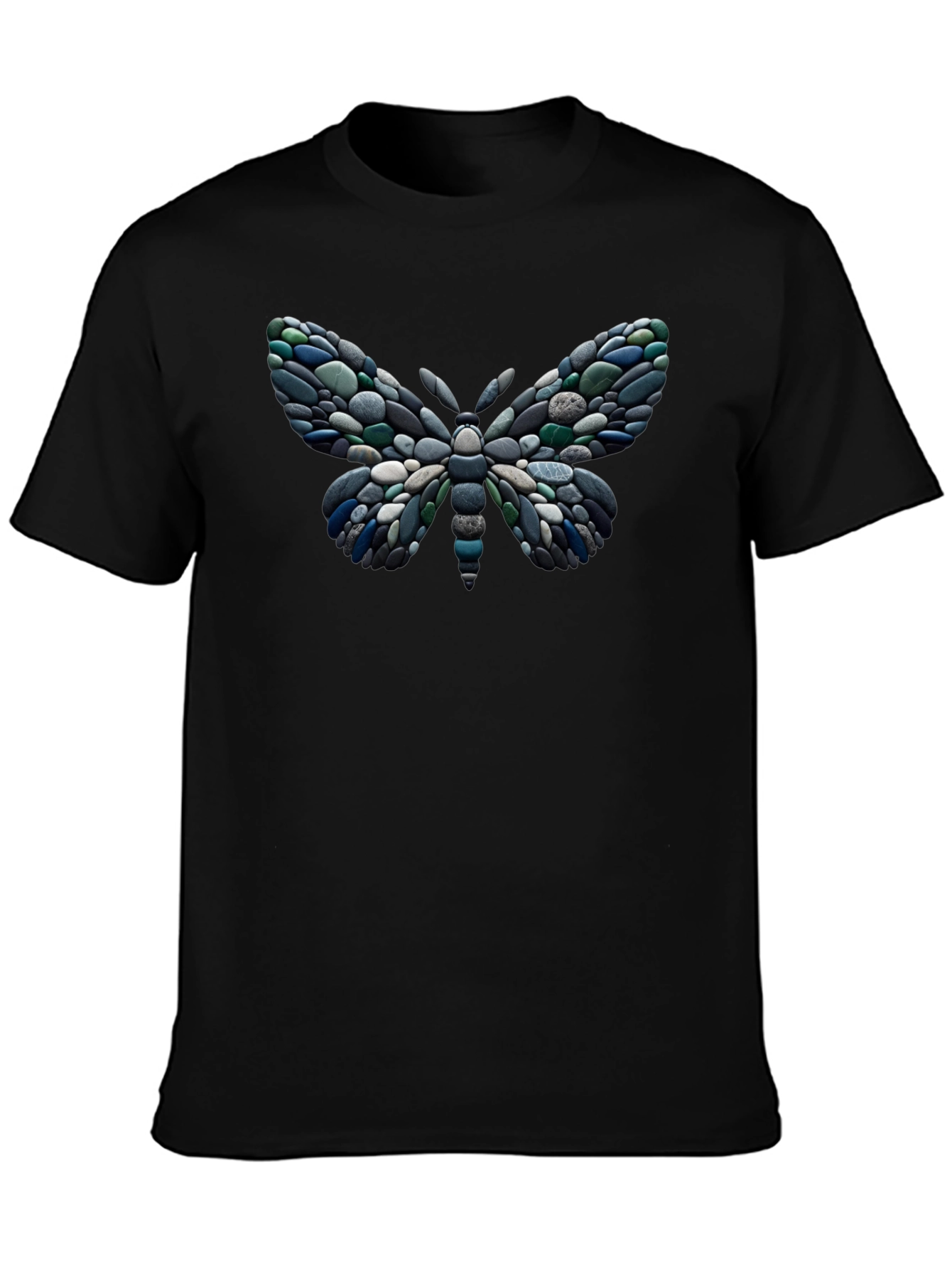 Black Stone Butterfly Graphic Black T-Shirt view 3
