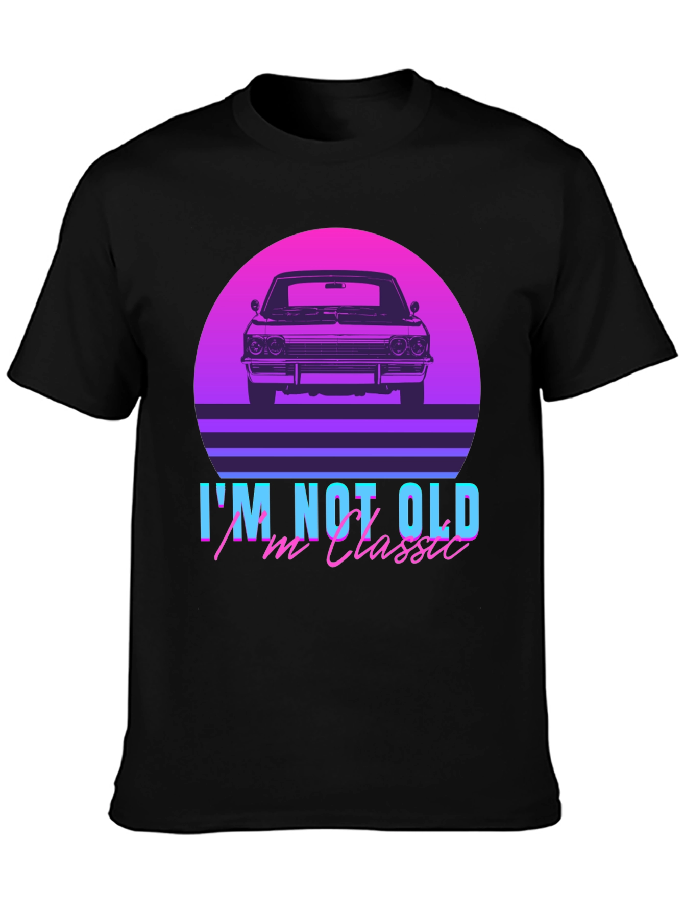 Black Classic Car Retro T-Shirt - I'm Not Old, I'm Classic view 3