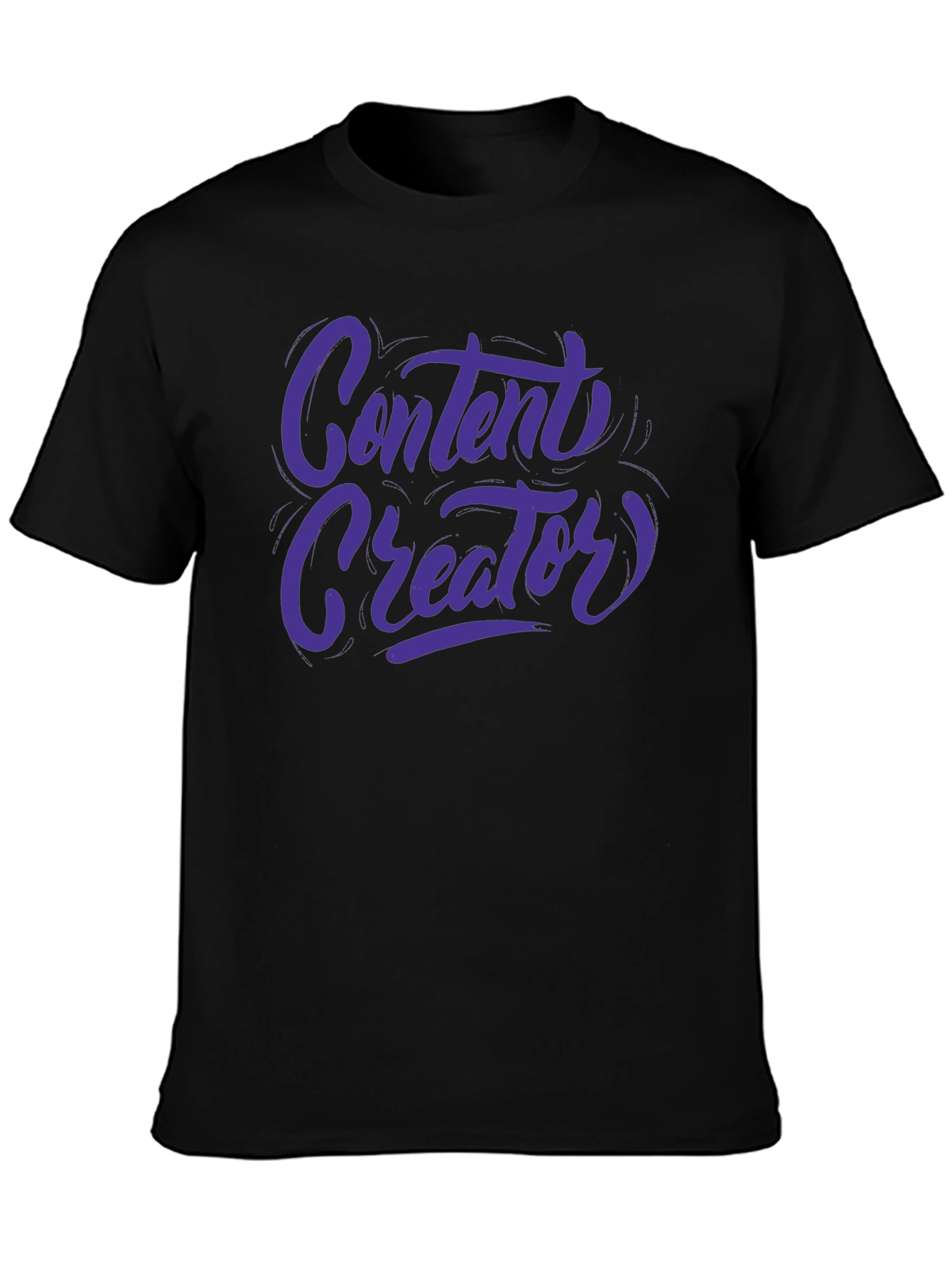 Black Content Creator Graphic Tee - Black view 3